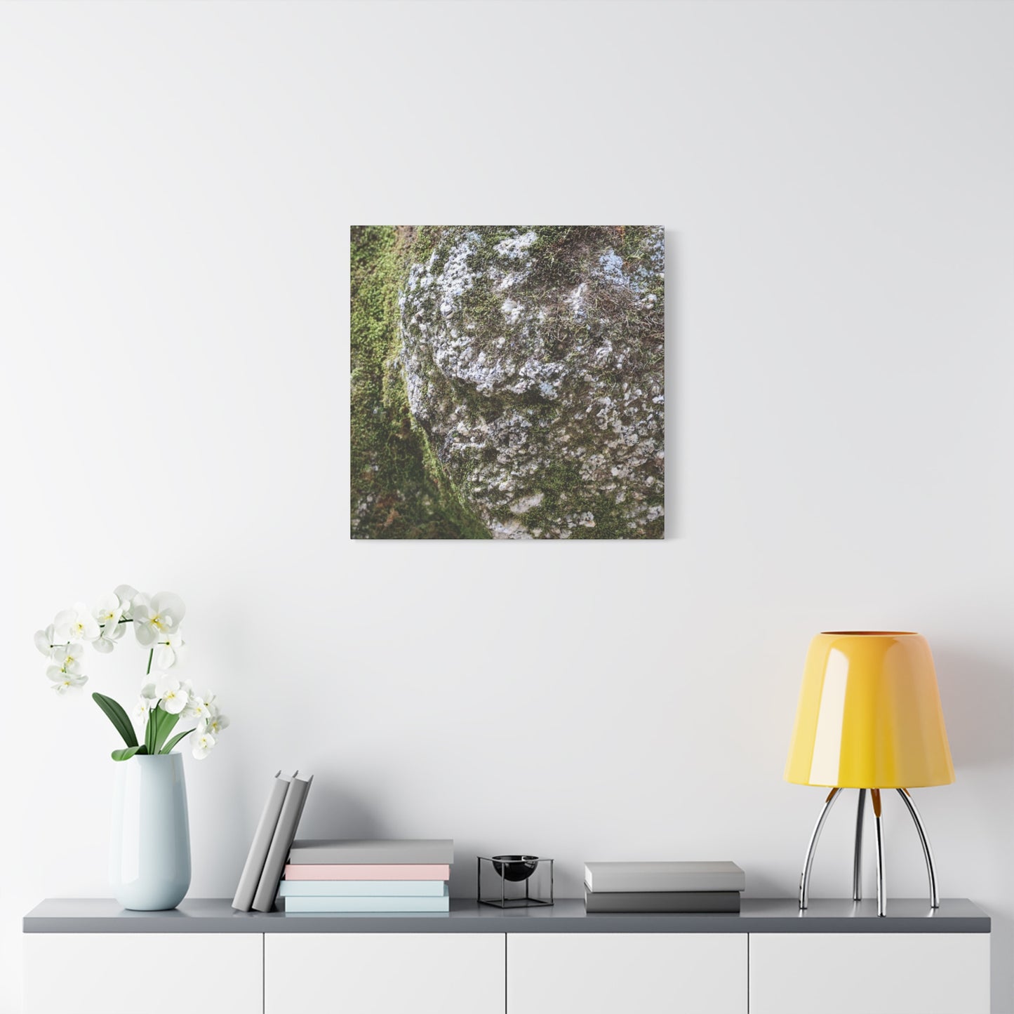 Moss and Stone Whispers - Unique Frameless Canvas Wall Art
