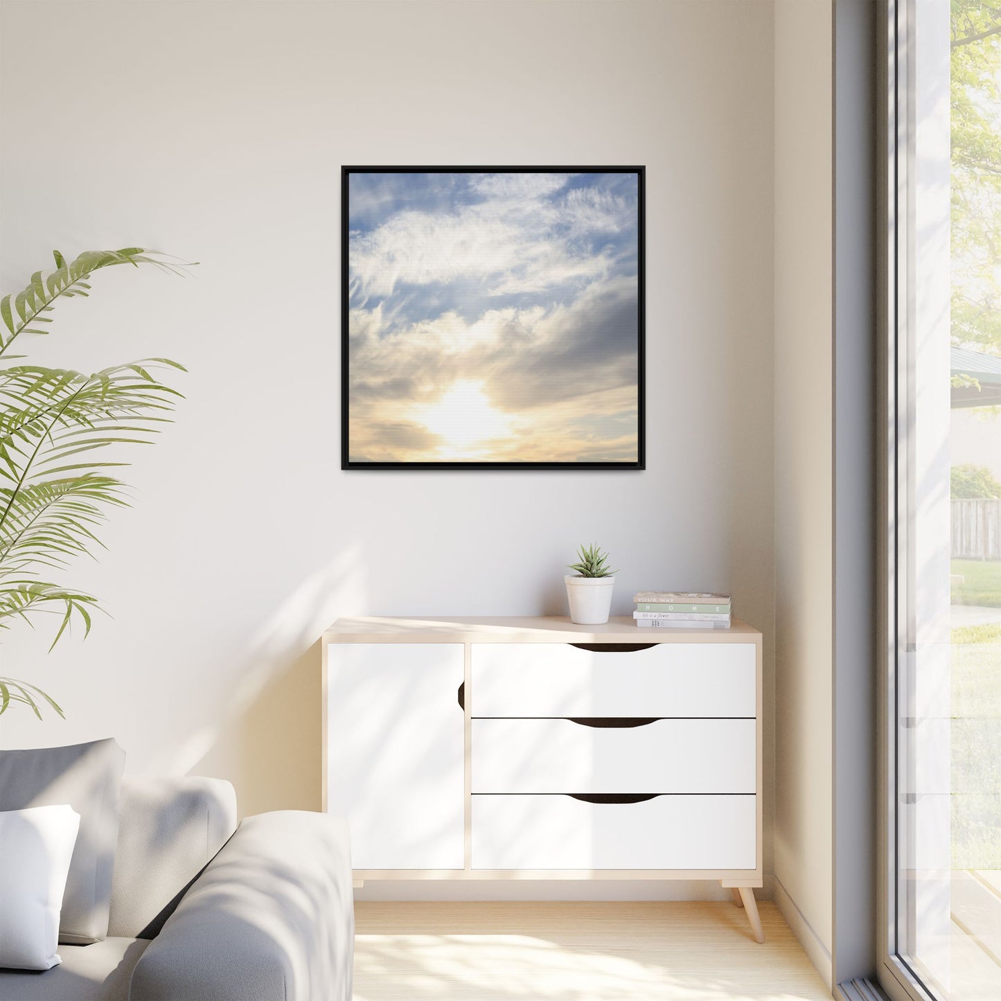 Sky's Ethereal Whisper - Unique Stretched Canvas Wall Art