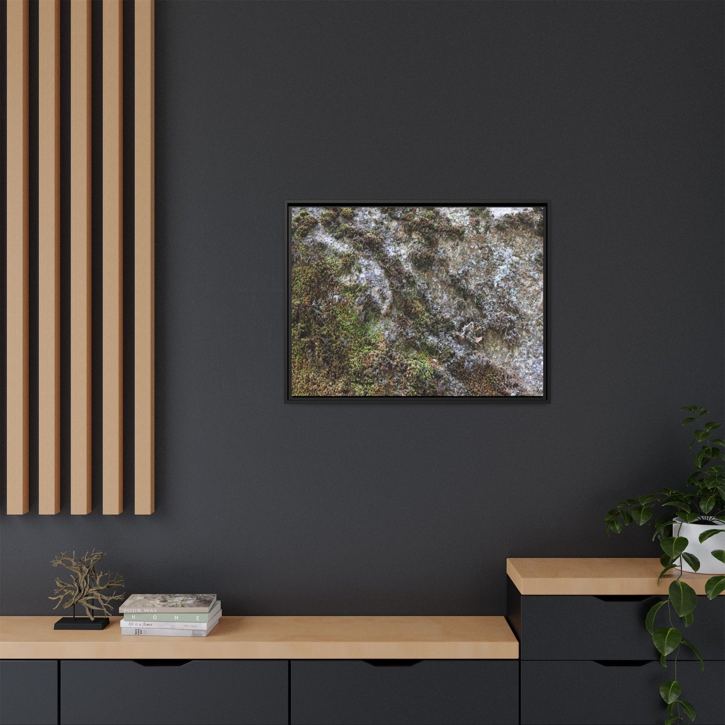 Mossy Whispers - Unique Stretched Canvas Wall Art