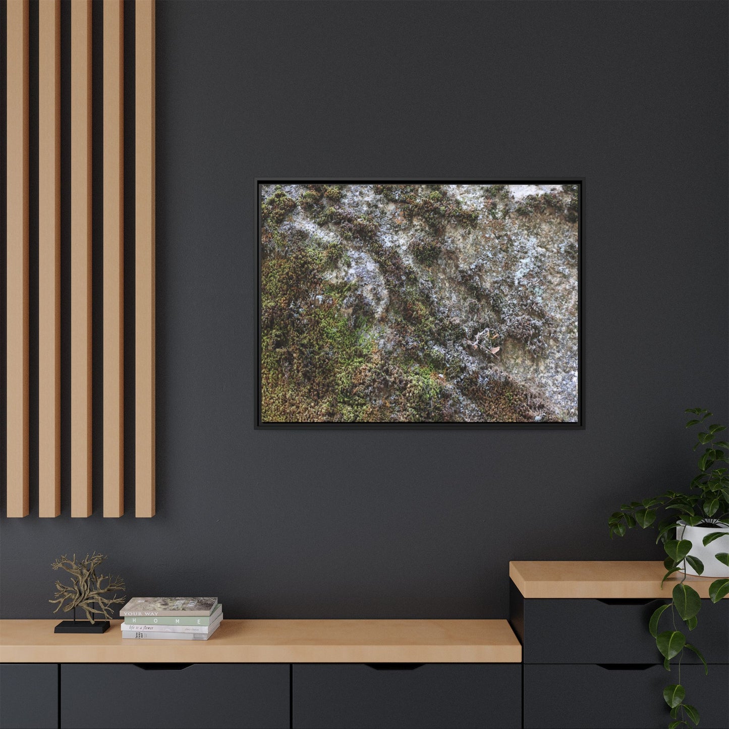 Mossy Whispers - Unique Stretched Canvas Wall Art