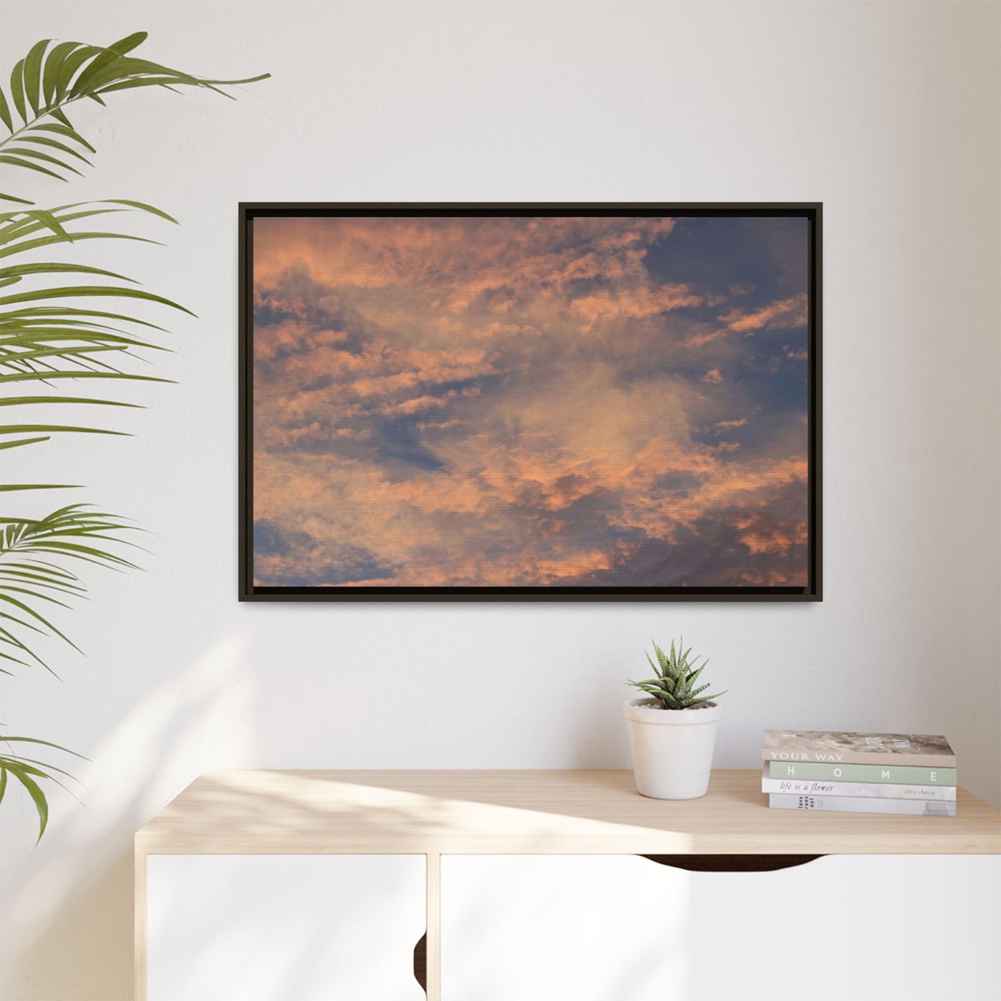 Sunset's Ethereal Canvas - Unique Stretched Canvas Wall Art