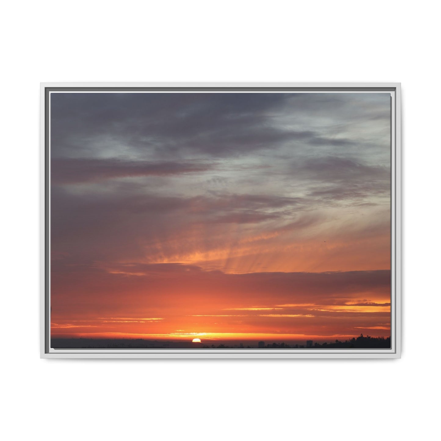 Fiery Horizon - Unique Stretched Canvas Wall Art