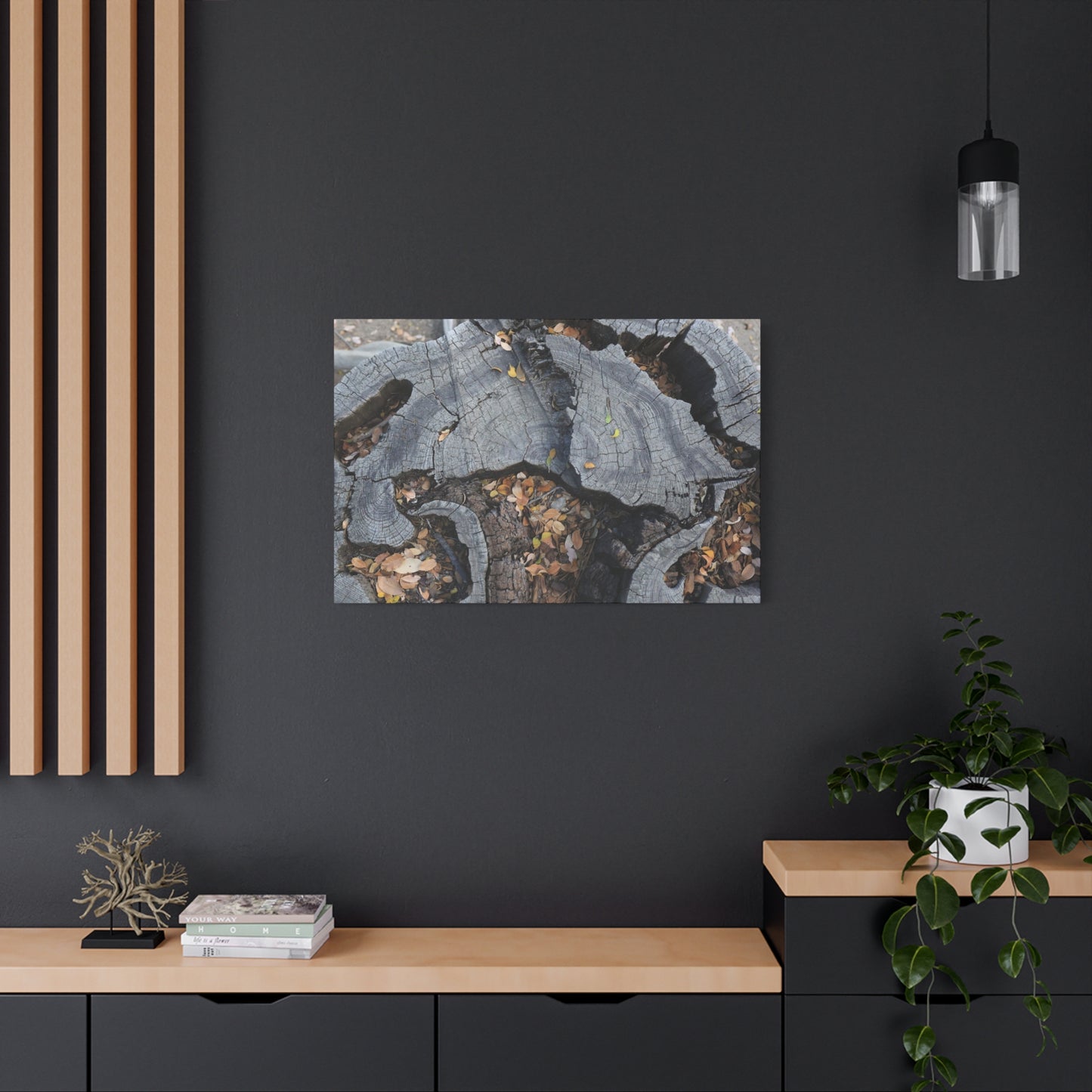 Weathered Woodland Whispers - Unique Frameless Canvas Wall Art