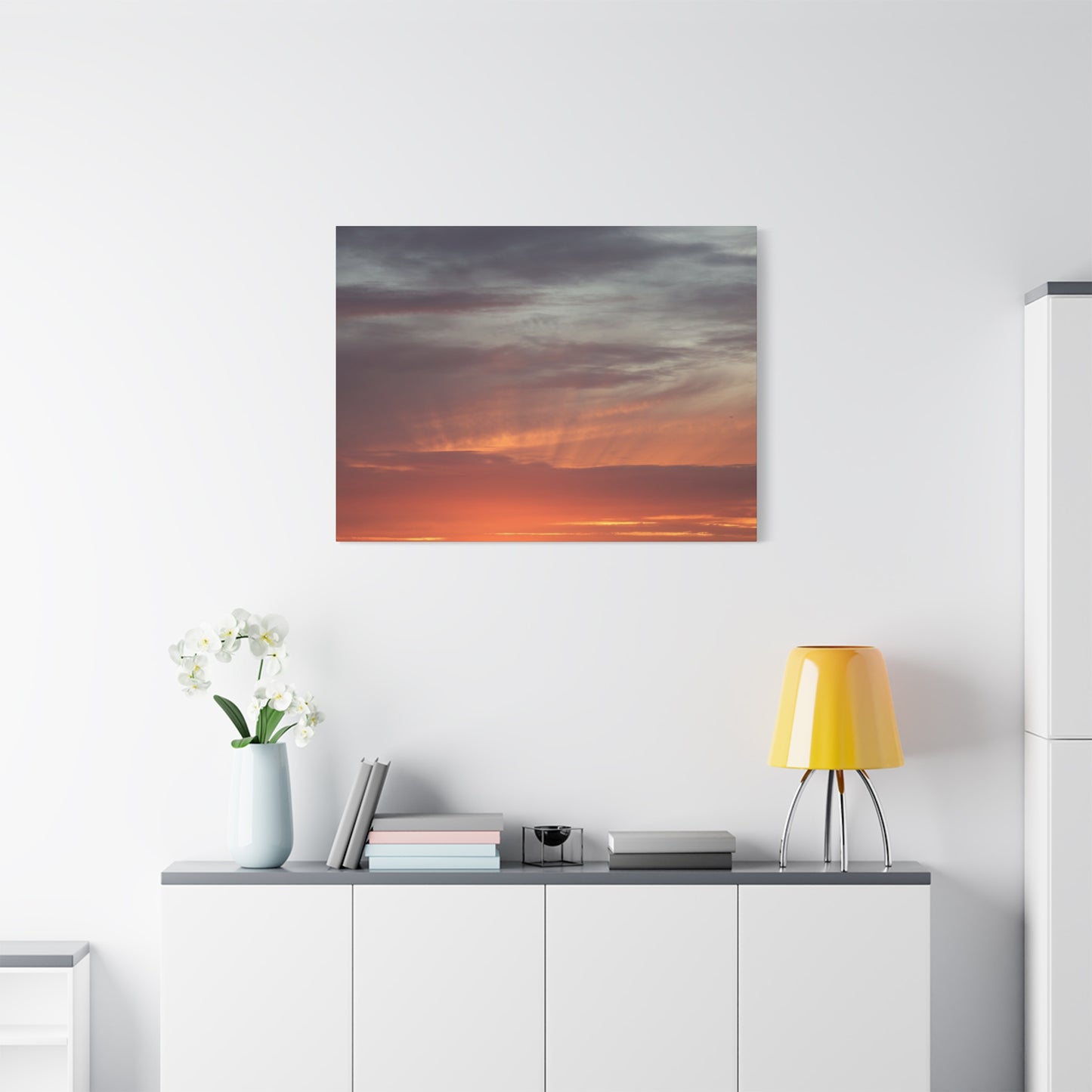 Horizon's Ember - Unique Frameless Canvas Wall Art