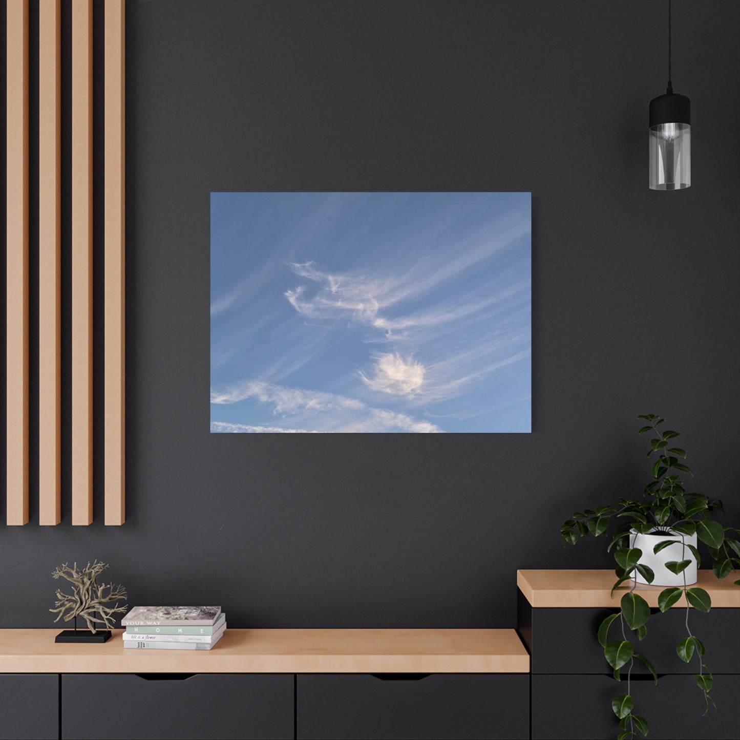 Wispy Whispers of Azure - Unique Frameless Canvas Wall Art