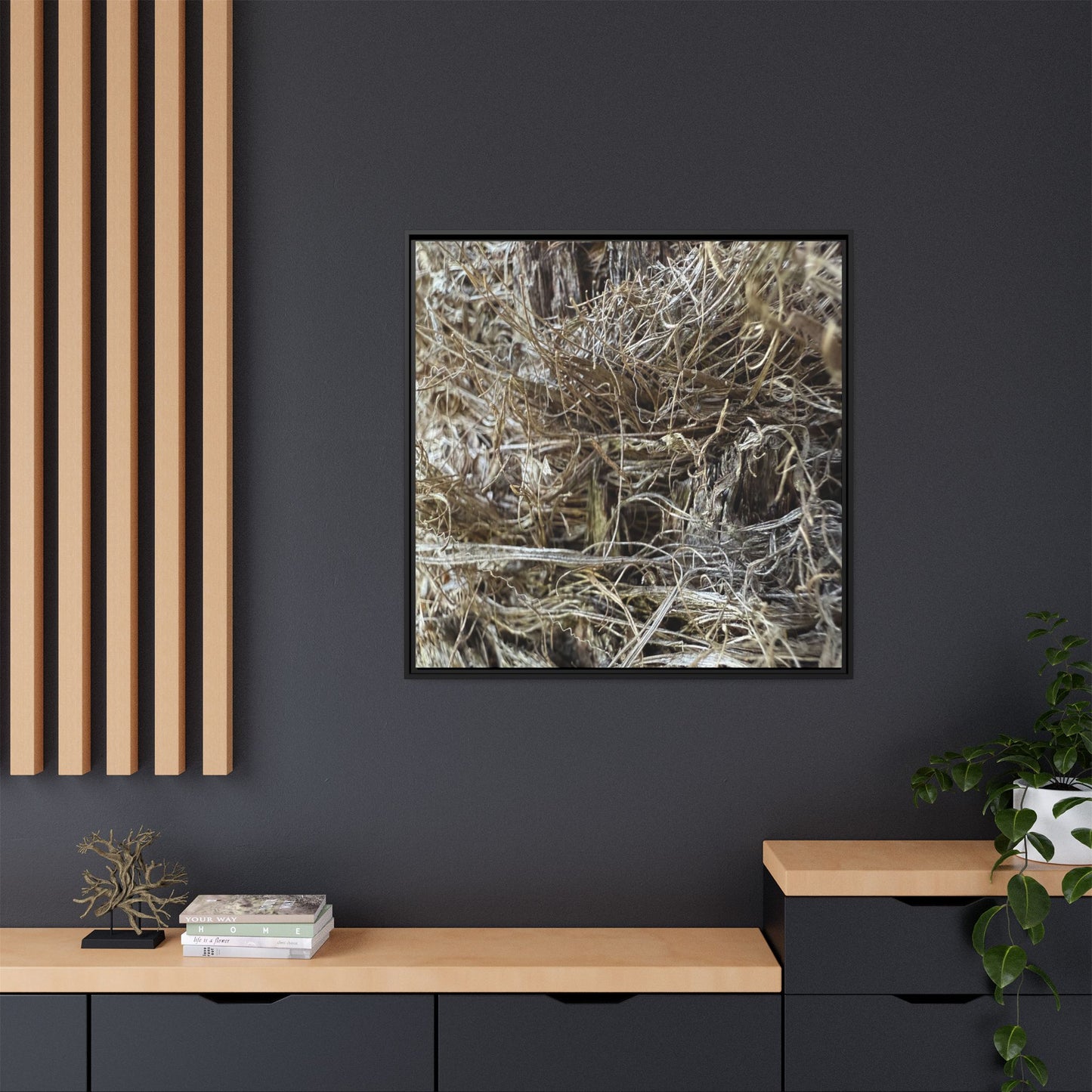 Tangled Whispers of Autumn - Unique Stretched Canvas Wall Art