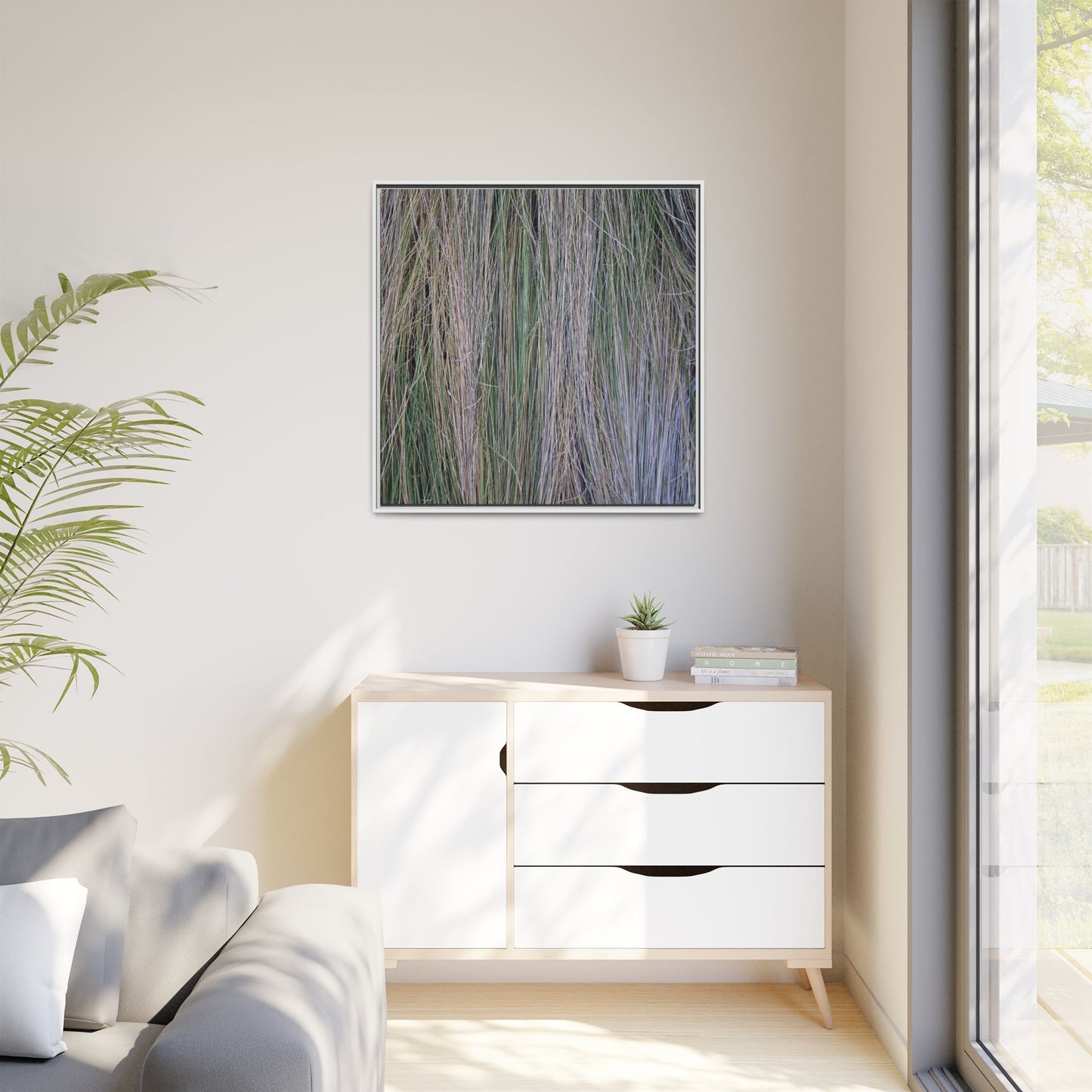 Whispers of Silver Grass - Unique Stretched Canvas Wall Art