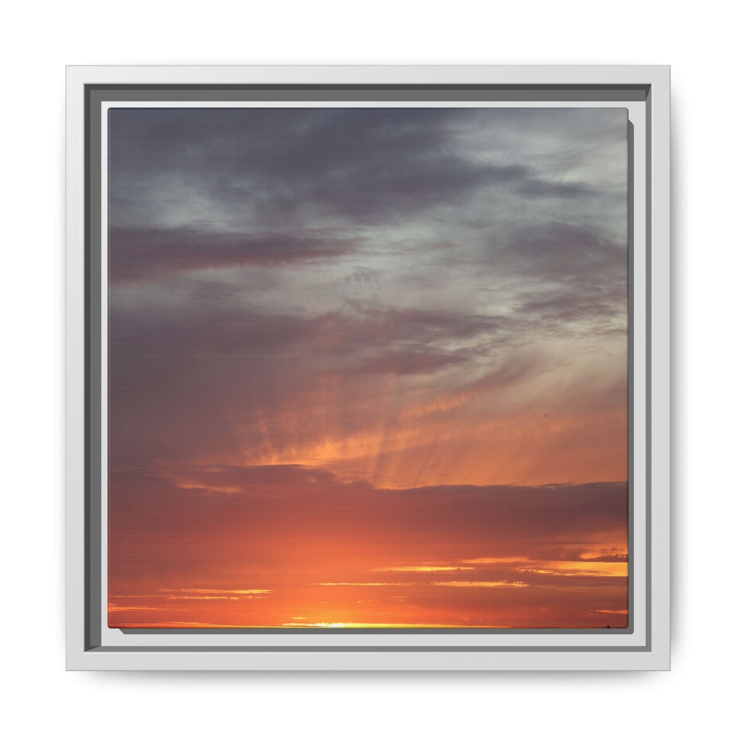 Fiery Horizon - Unique Stretched Canvas Wall Art