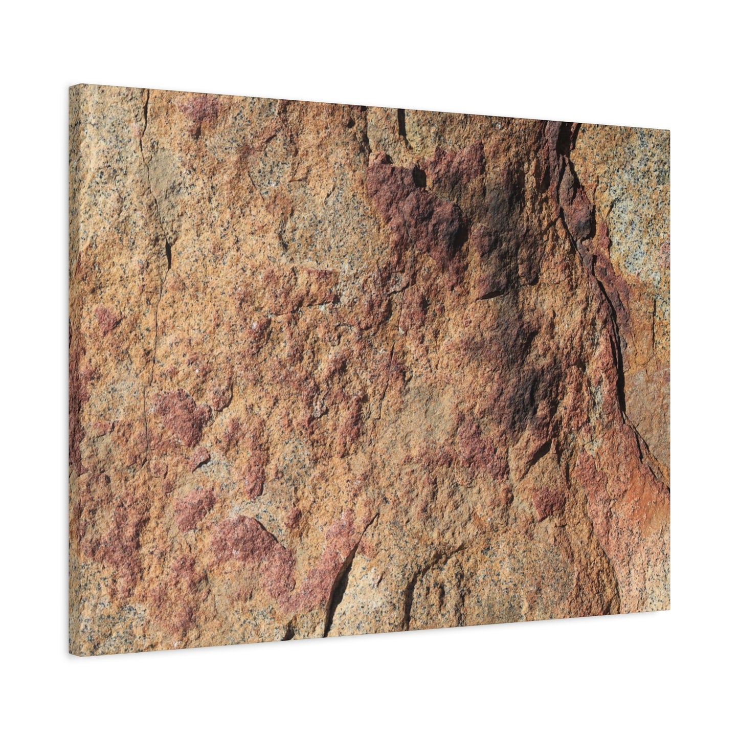 Lithic Veins of Ember - Unique Frameless Canvas Wall Art
