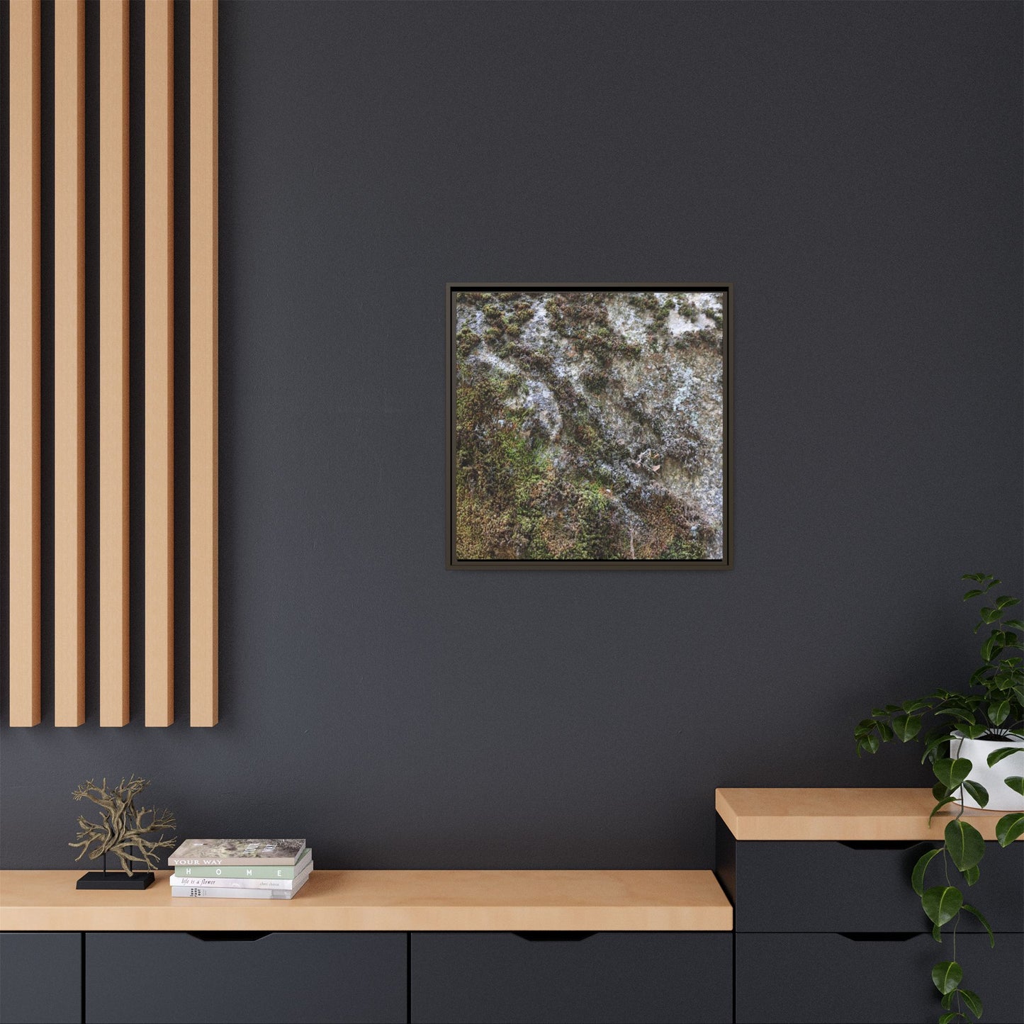 Mossy Whispers - Unique Stretched Canvas Wall Art