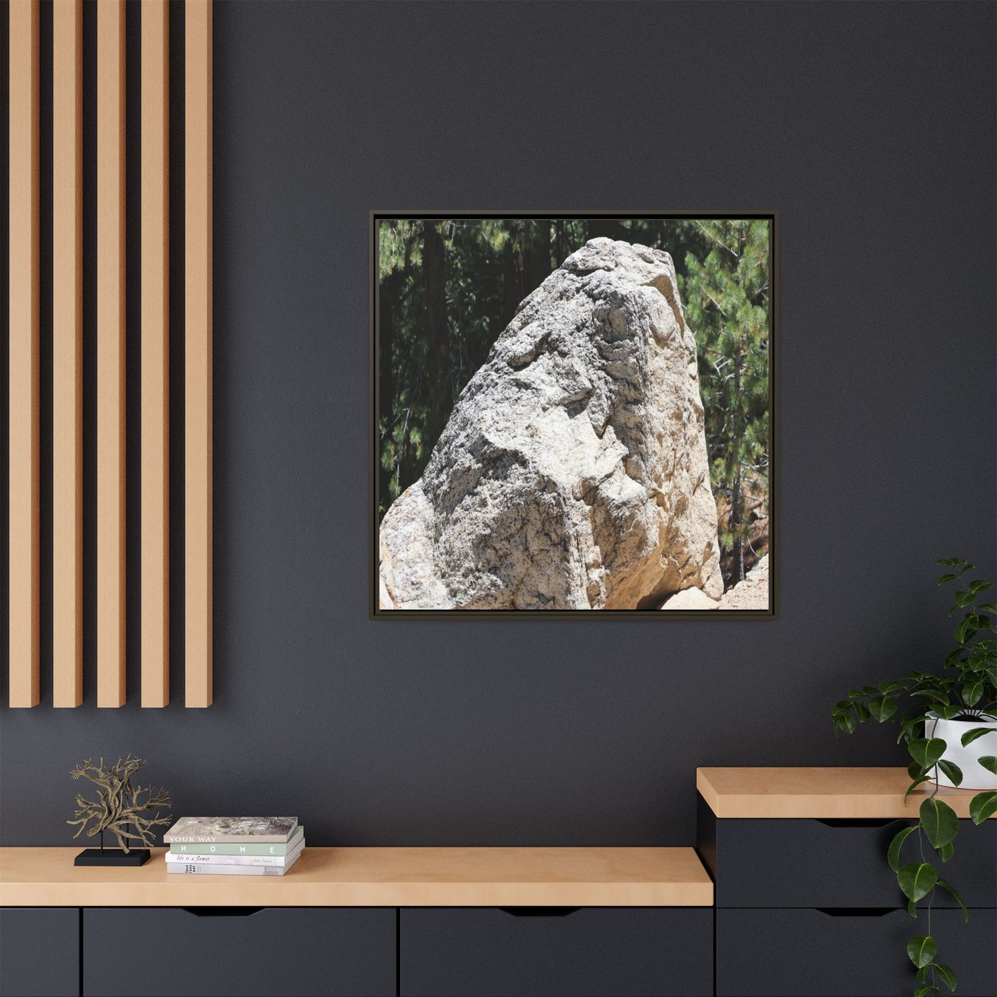 Stone's Silent Whisper - Unique Stretched Canvas Wall Art
