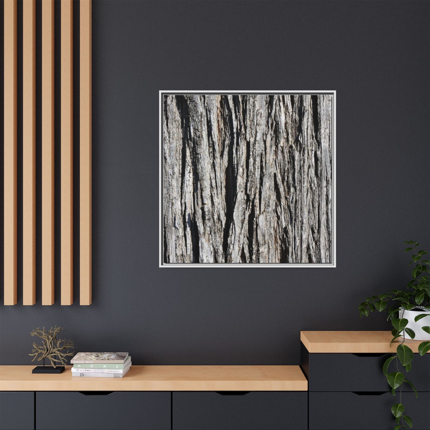 Bark Lines - Unique Stretched Canvas Wall Art