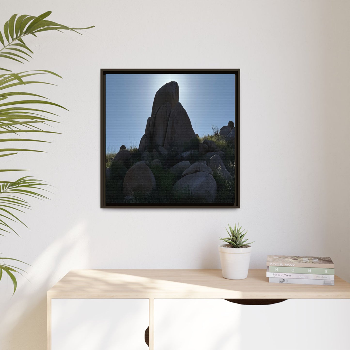 Boulder Silhouette - Unique Stretched Canvas Wall Art