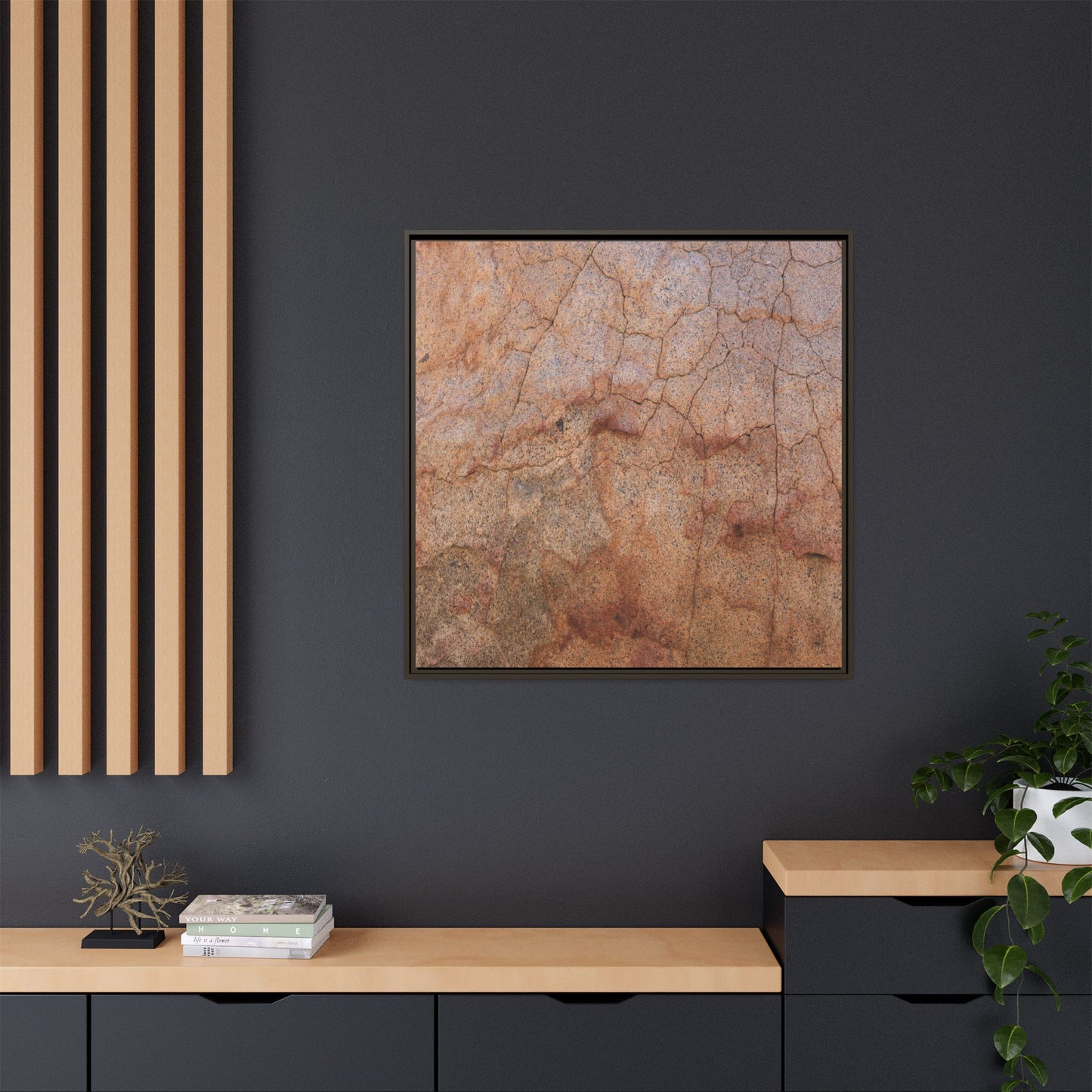 Russet Fissures - Unique Stretched Canvas Wall Art