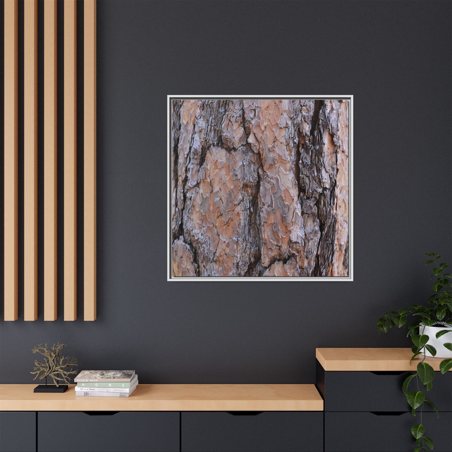 Tree Skin Symphony - Unique Stretched Canvas Wall Art