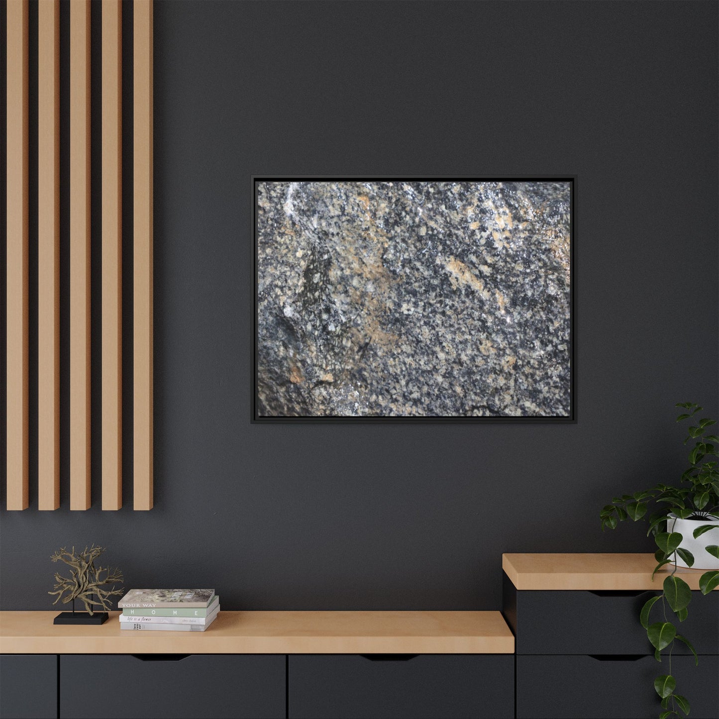 Crystalline Echoes - Unique Stretched Canvas Wall Art