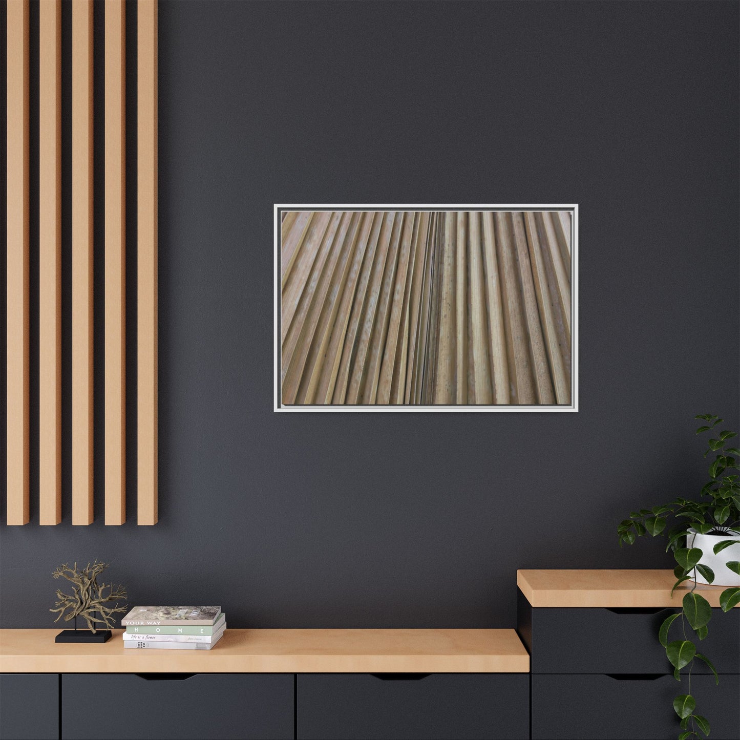 Wooden Whispers - Unique Stretched Canvas Wall Art