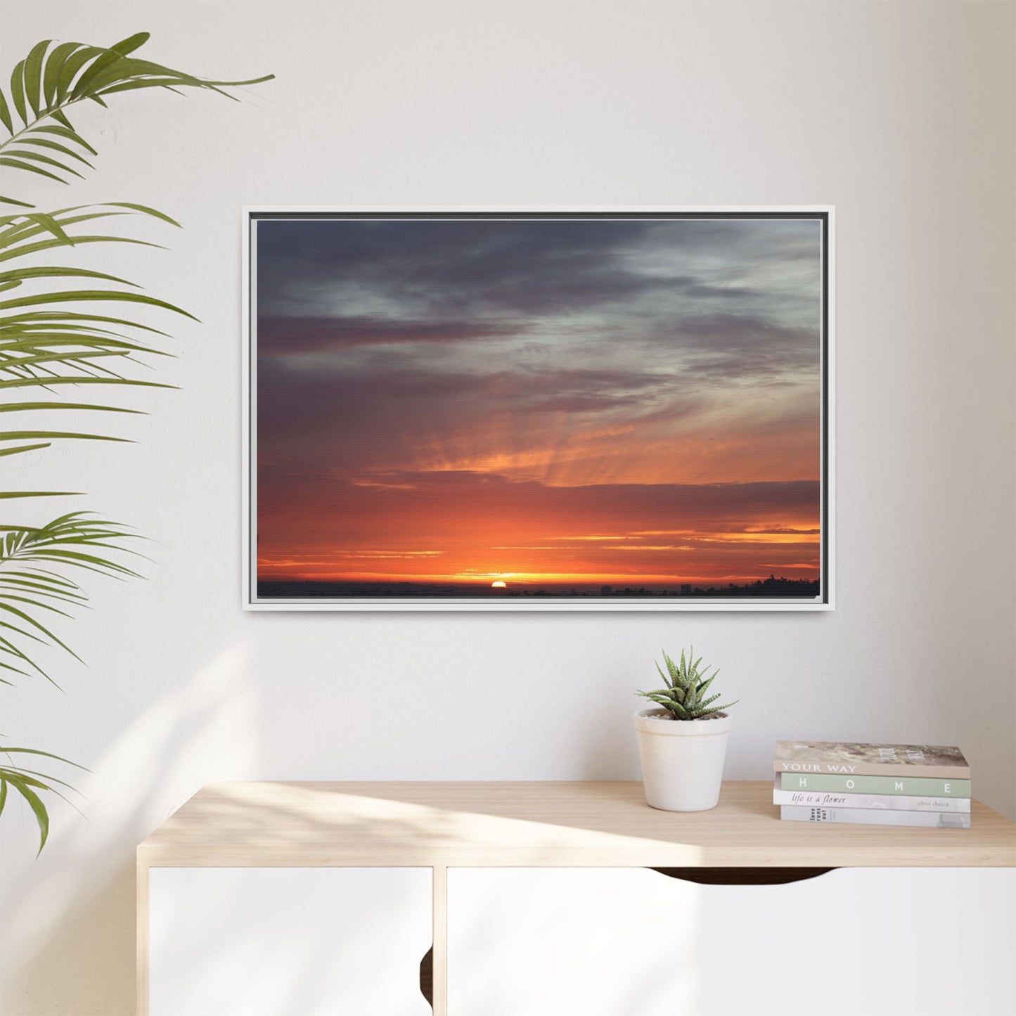 Fiery Horizon - Unique Stretched Canvas Wall Art