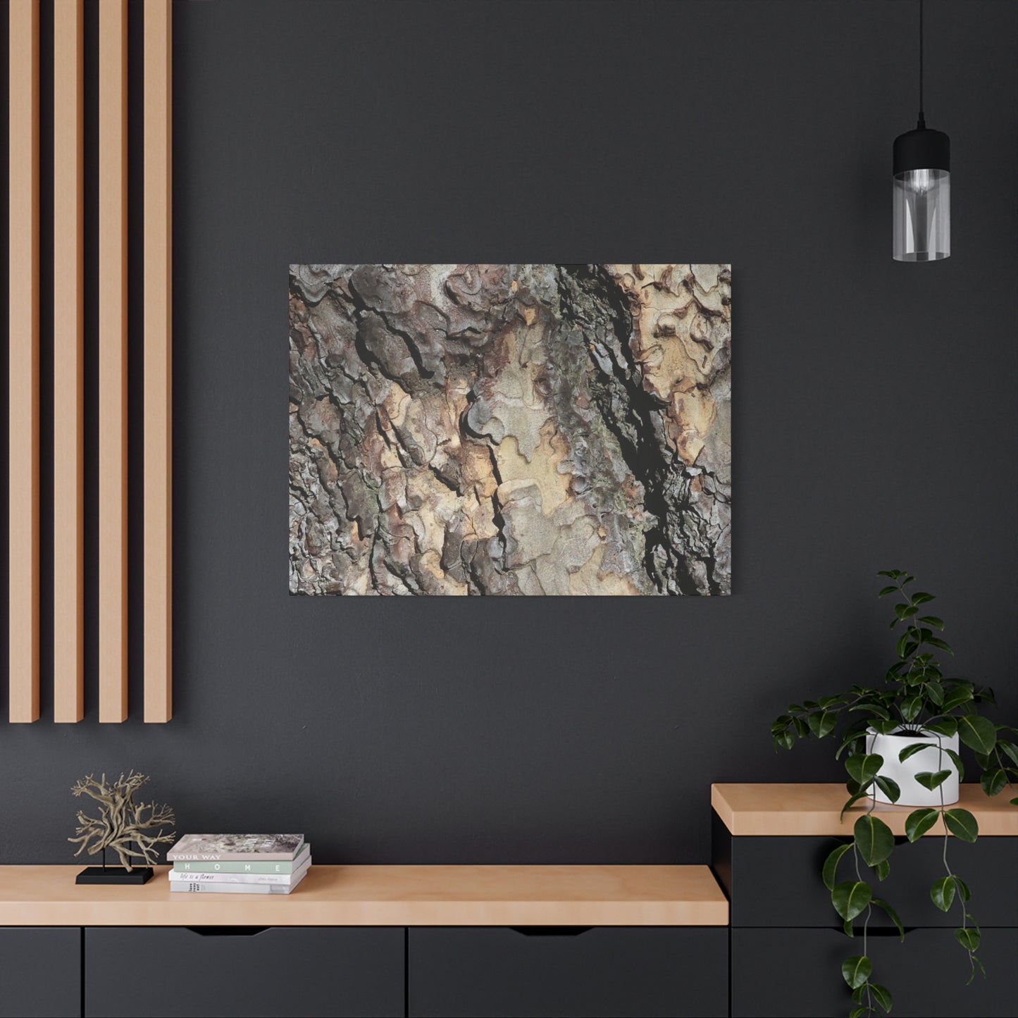 Tree Bark Symphony - Unique Frameless Canvas Wall Art
