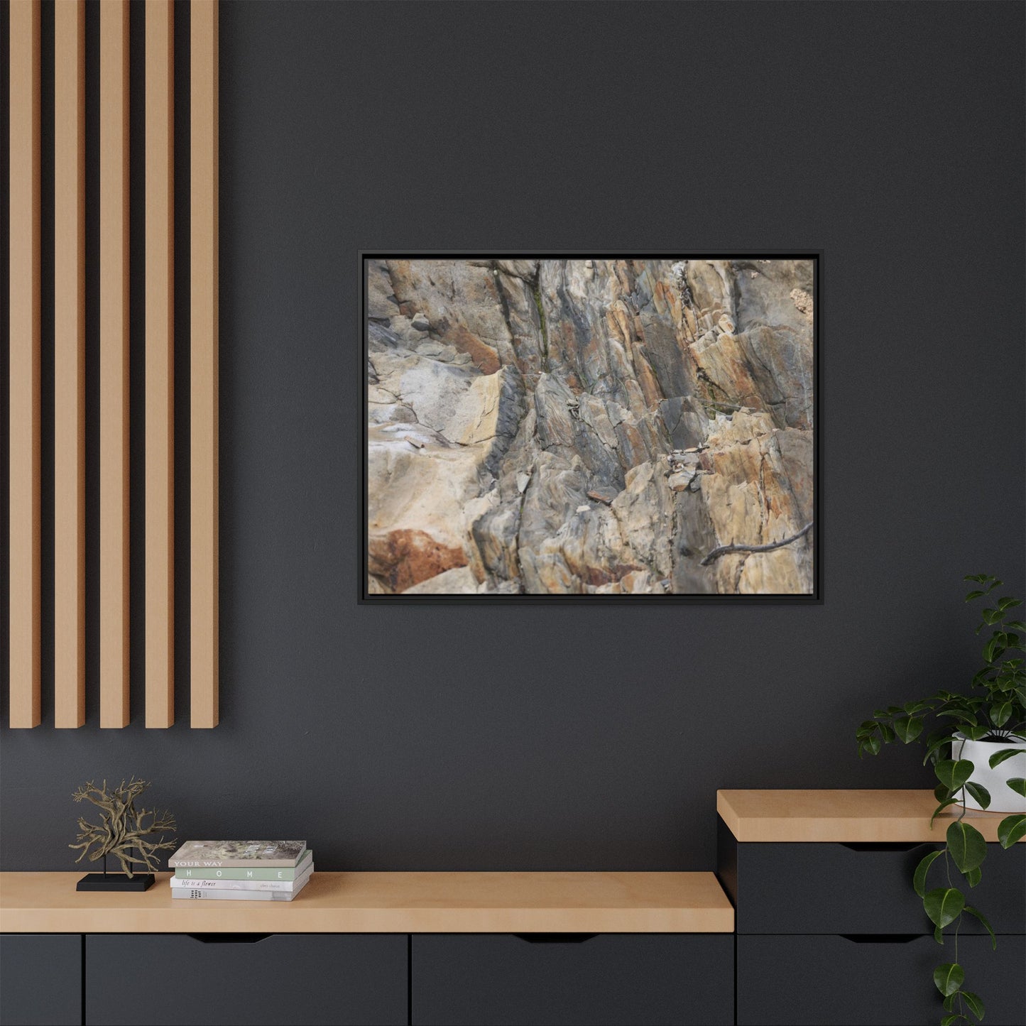 Stone's Silent Symphony - Unique Stretched Canvas Wall Art