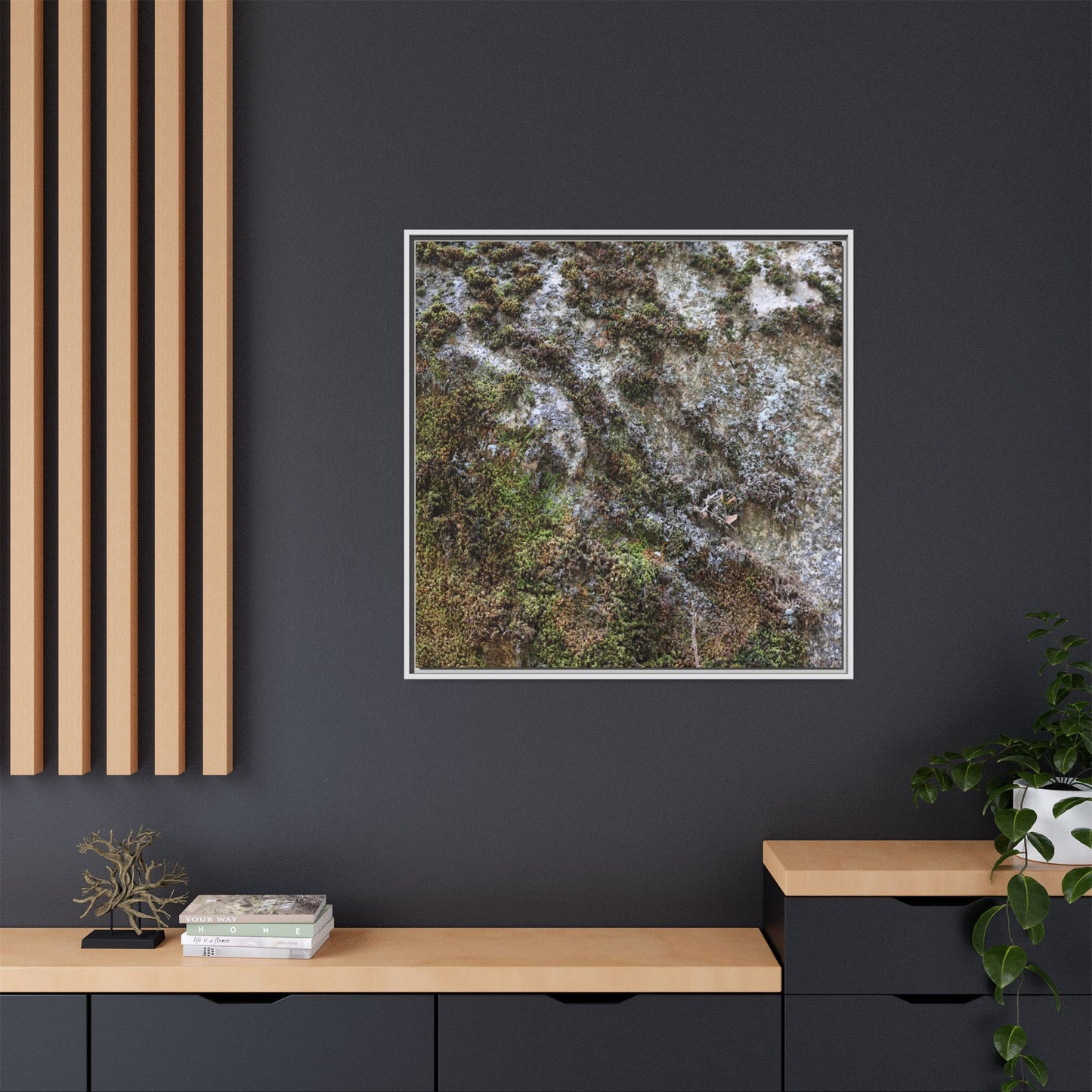 Mossy Whispers - Unique Stretched Canvas Wall Art