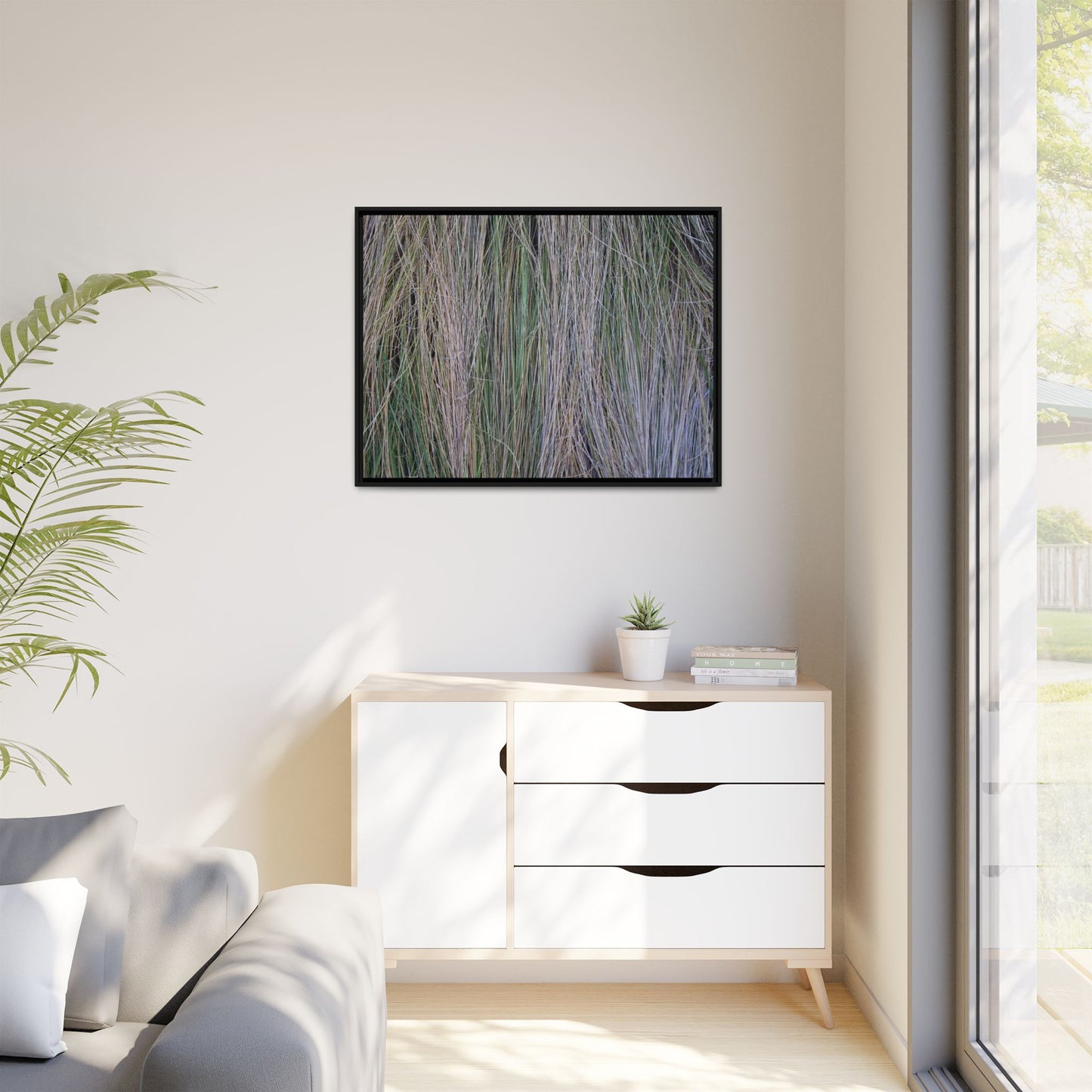 Whispers of Silver Grass - Unique Stretched Canvas Wall Art