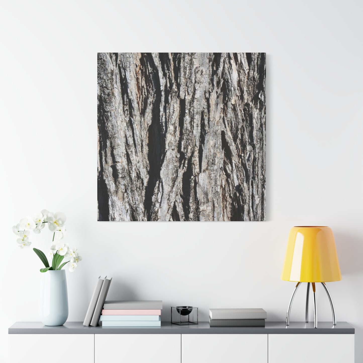 Bark Textures in Monochrome - Unique Frameless Canvas Wall Art