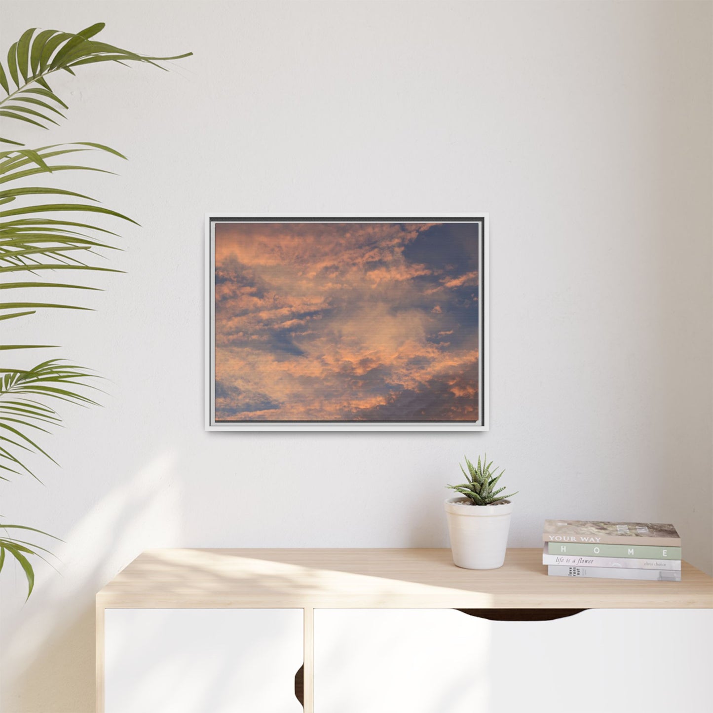Sunset's Ethereal Canvas - Unique Stretched Canvas Wall Art