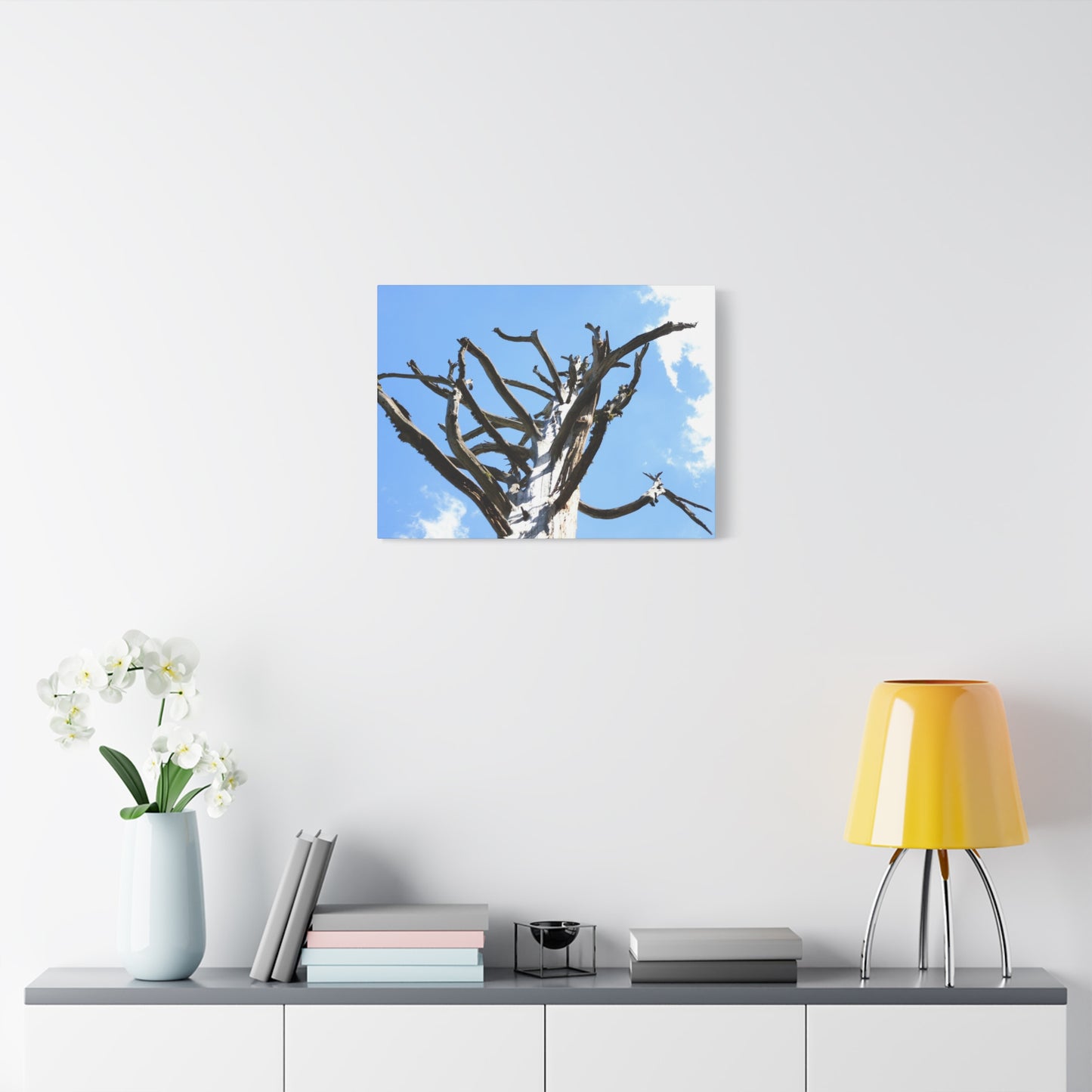 Skeletal Branches Reaching - Unique Frameless Canvas Wall Art