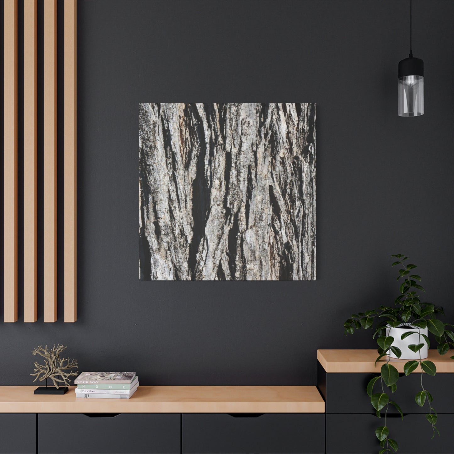 Bark Textures in Monochrome - Unique Frameless Canvas Wall Art