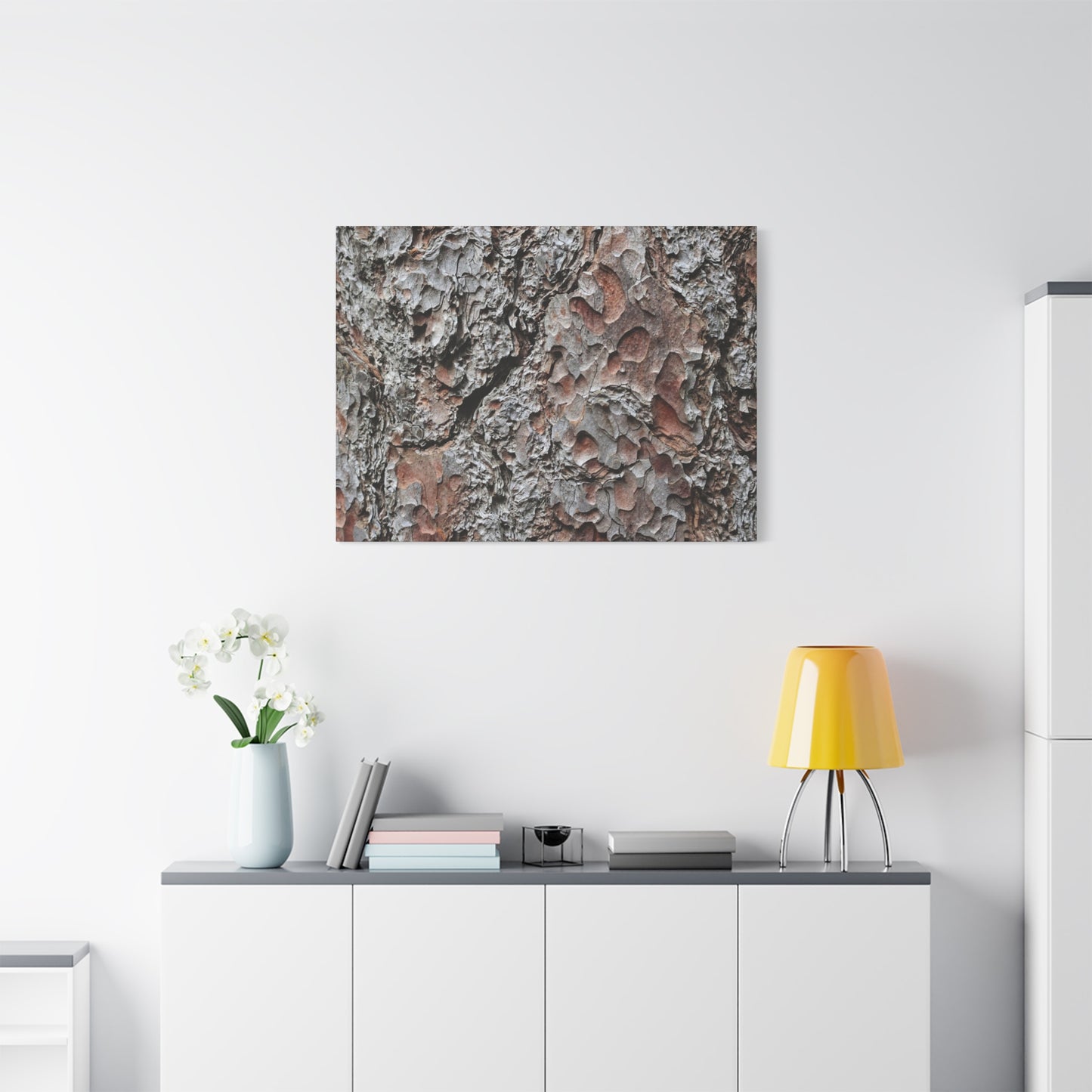 Textured Whispers of Bark - Unique Frameless Canvas Wall Art
