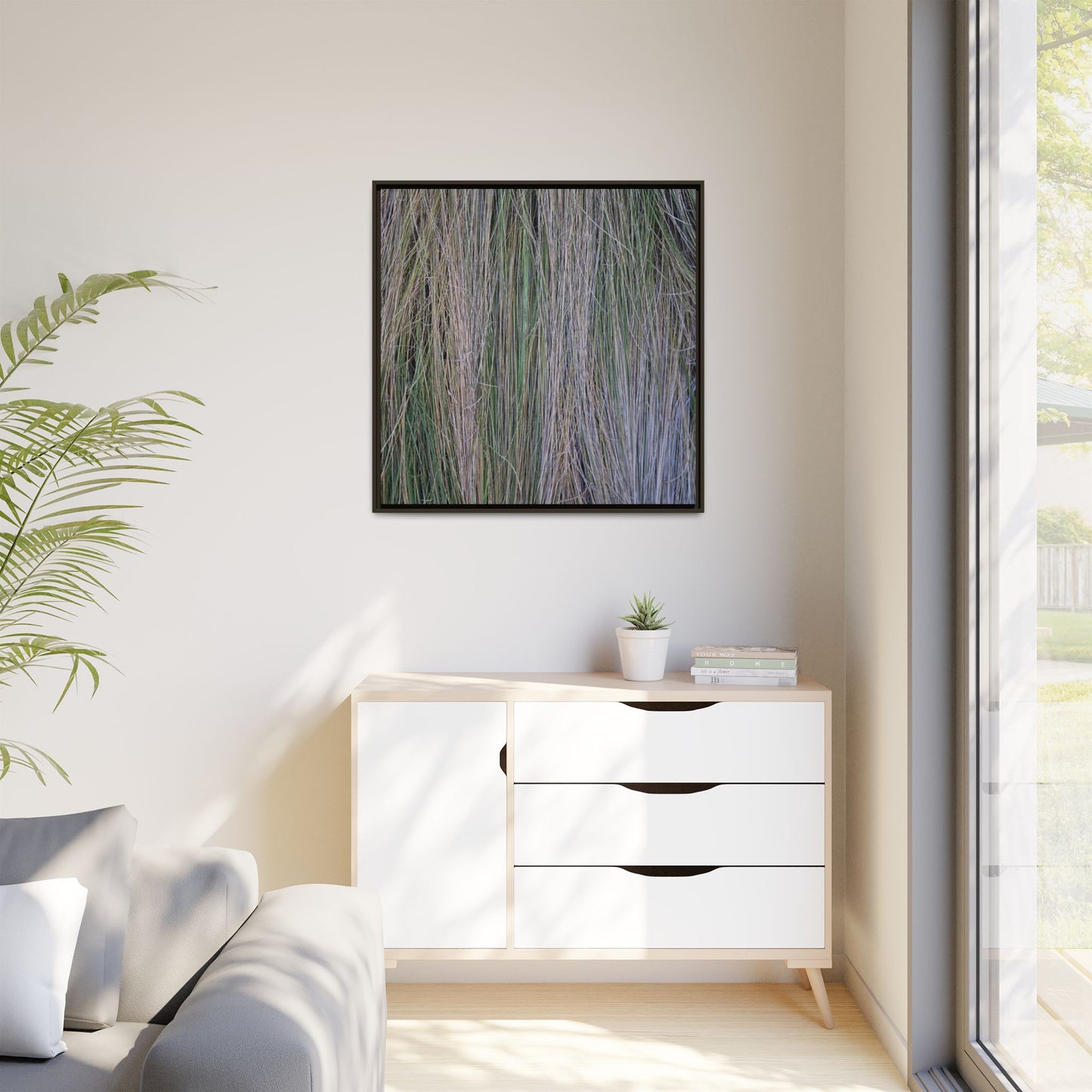 Whispers of Silver Grass - Unique Stretched Canvas Wall Art