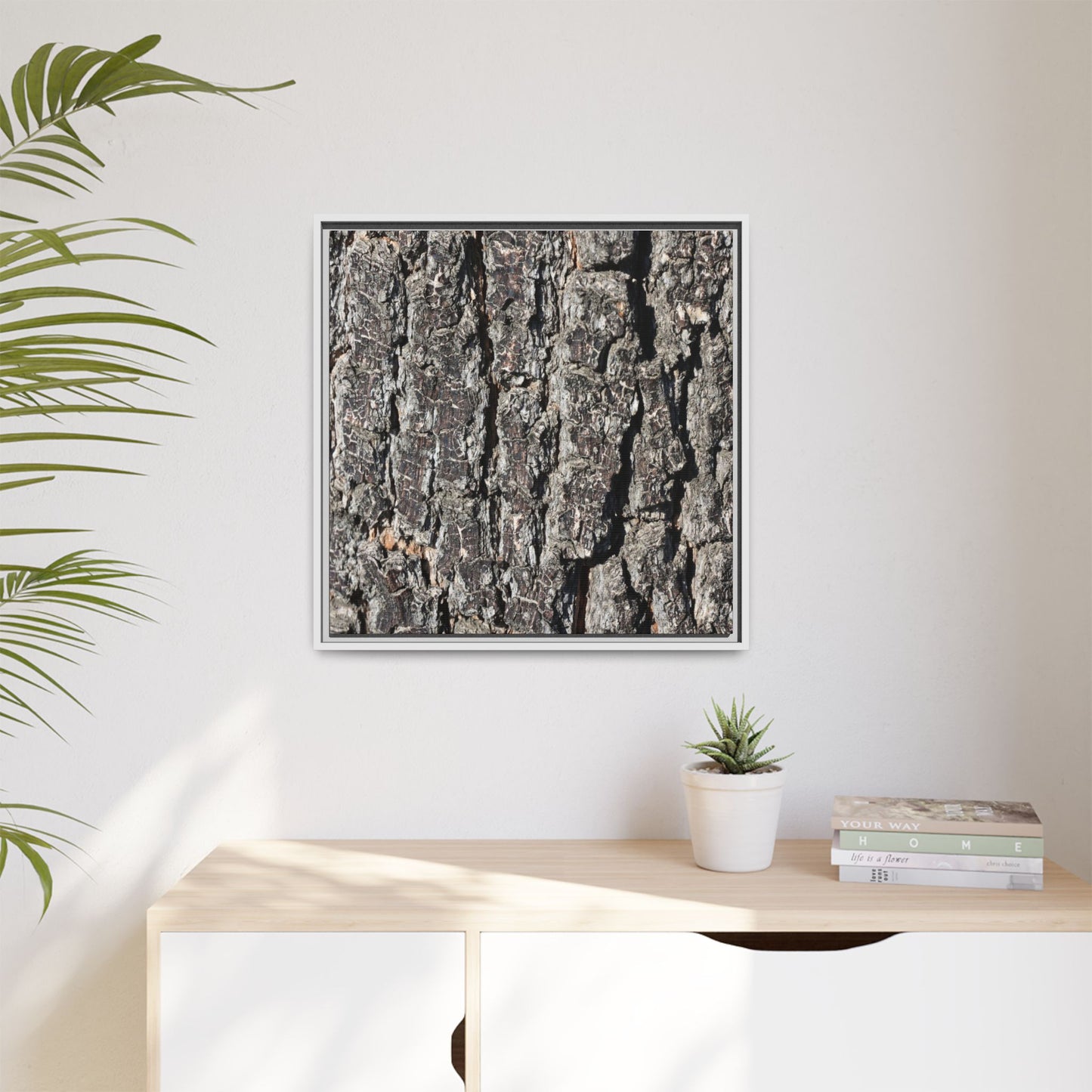 Bark Study in Gray - Unique Stretched Canvas Wall Art