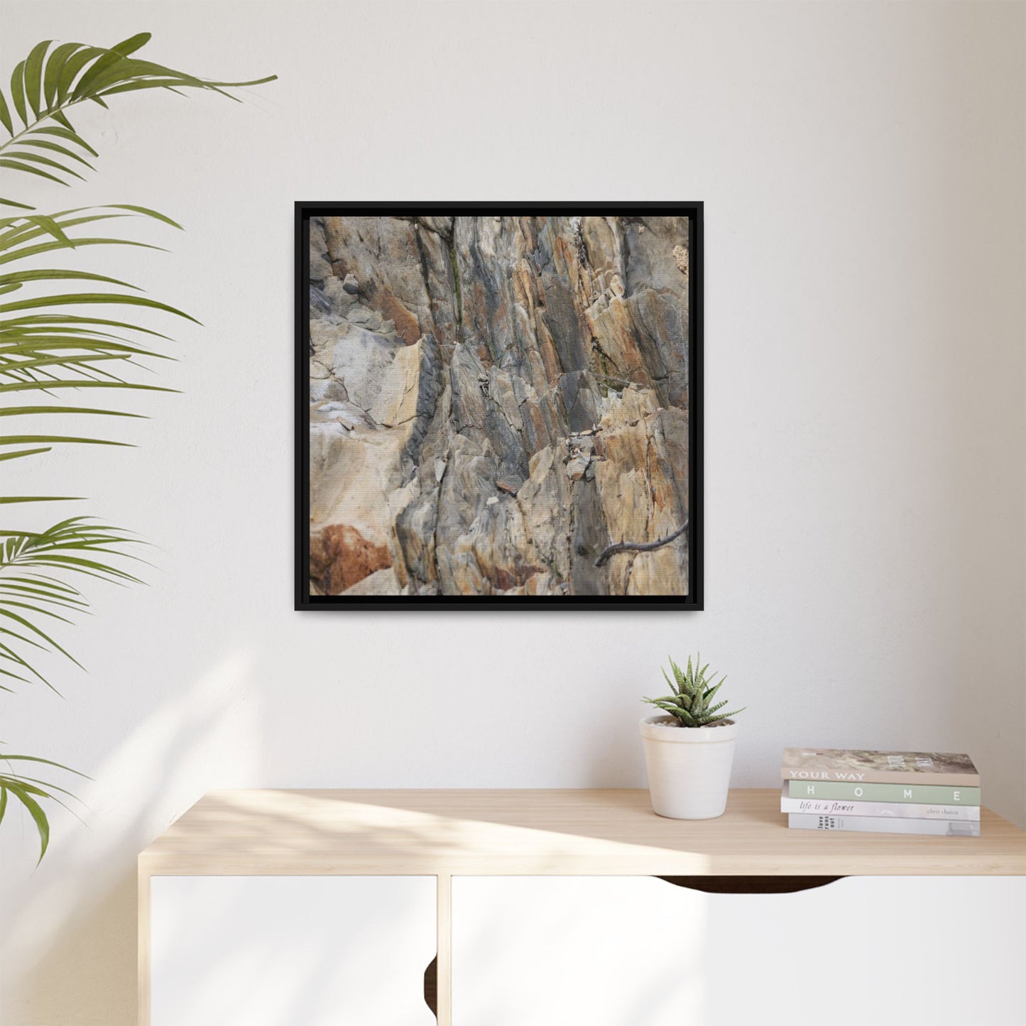 Stone's Silent Symphony - Unique Stretched Canvas Wall Art