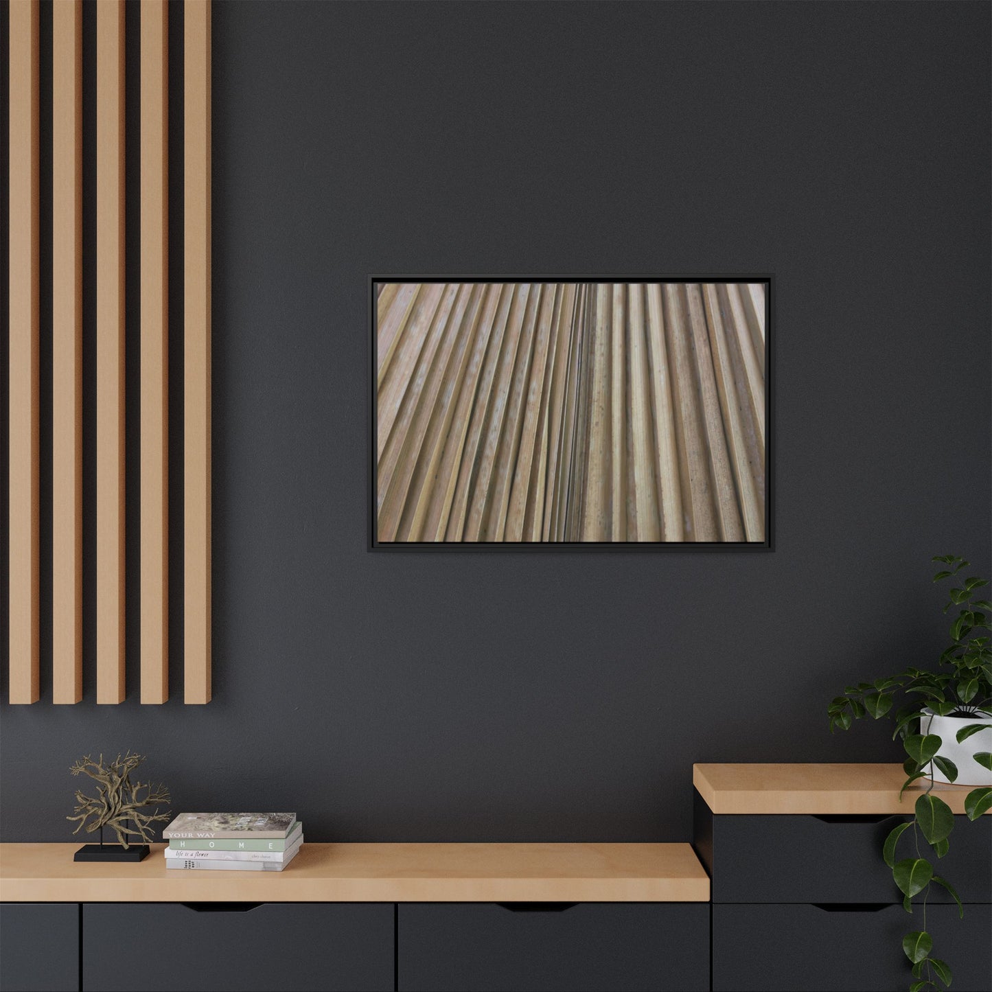 Wooden Whispers - Unique Stretched Canvas Wall Art