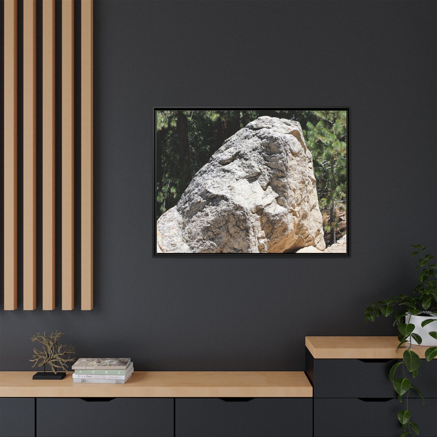 Stone's Silent Whisper - Unique Stretched Canvas Wall Art
