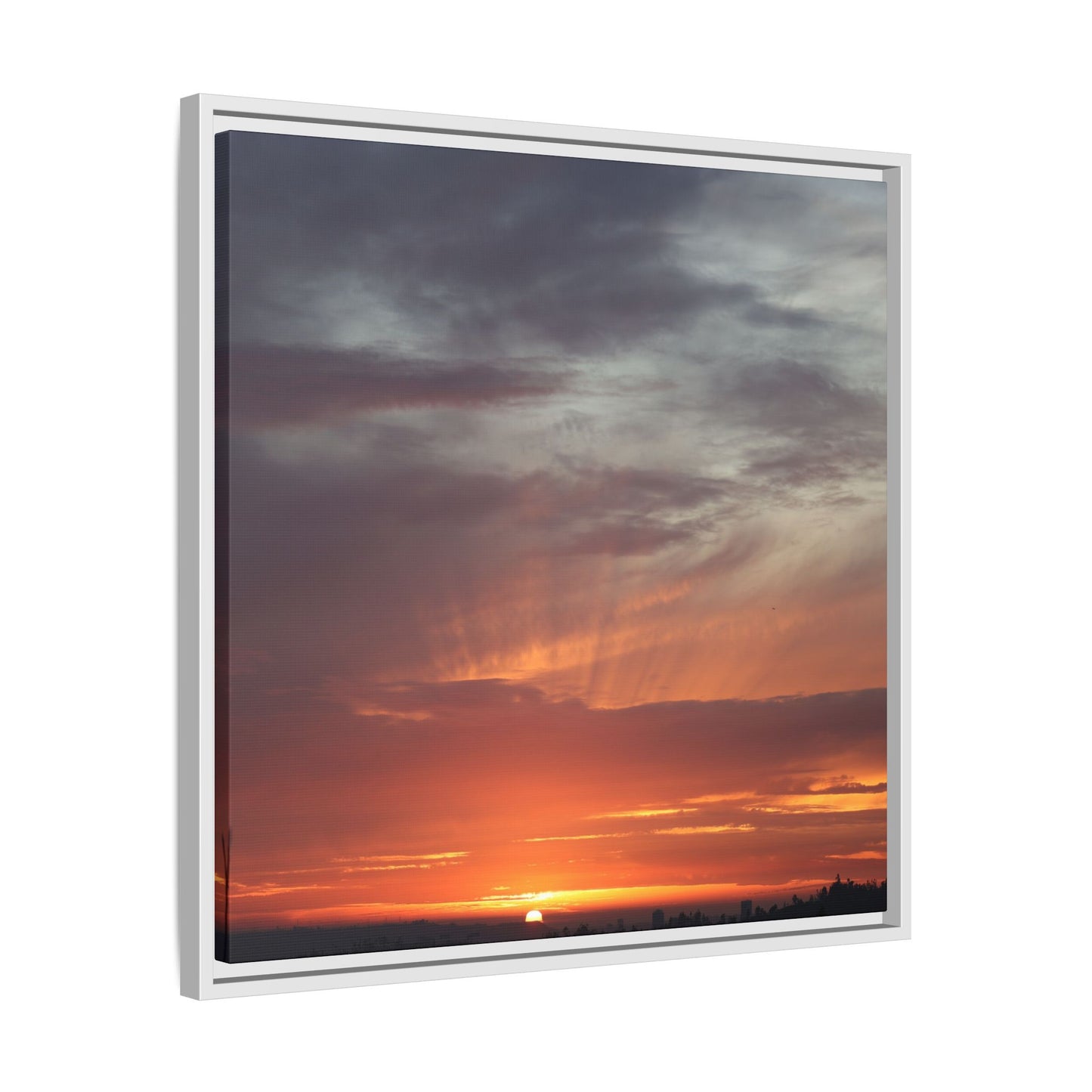 Fiery Horizon - Unique Stretched Canvas Wall Art