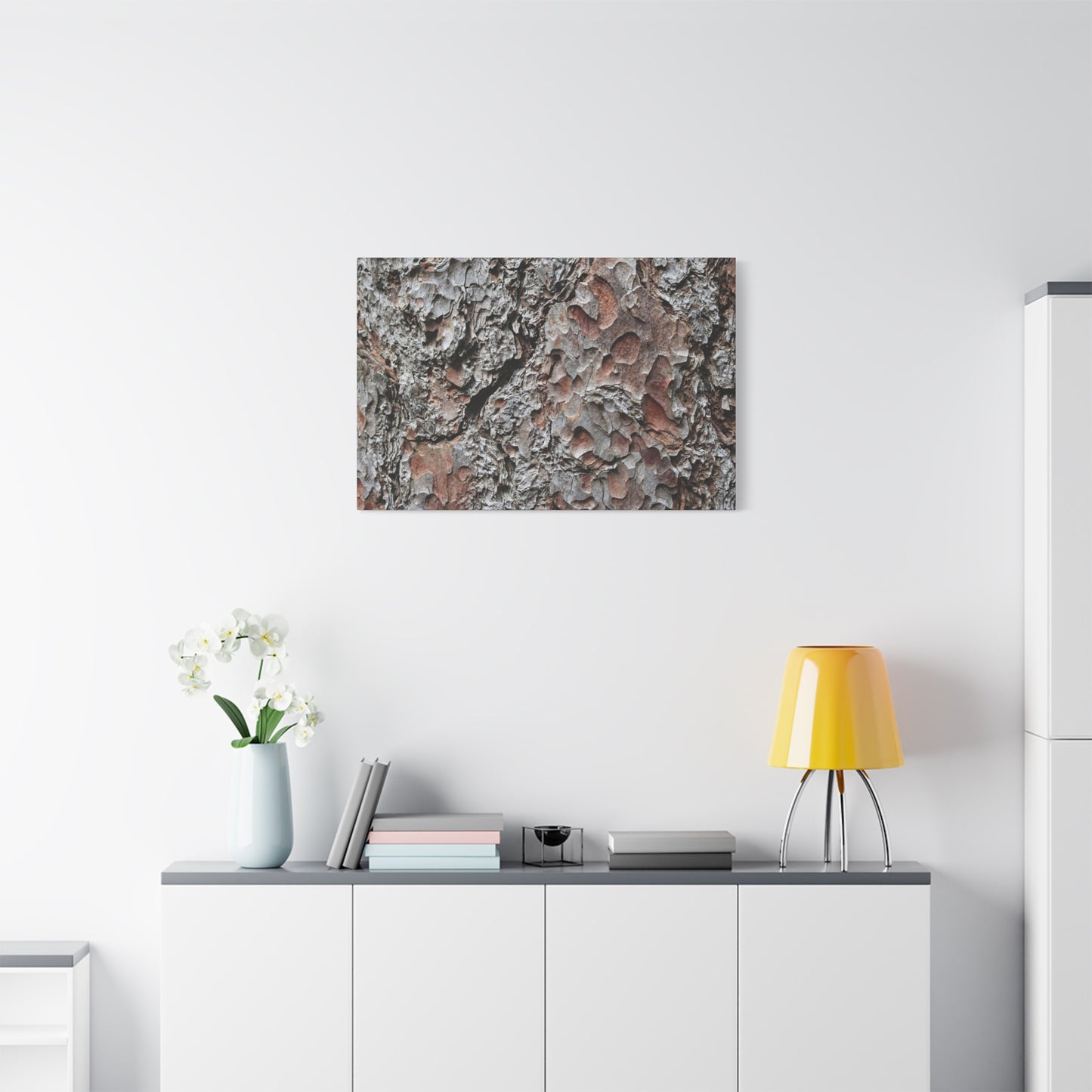 Textured Whispers of Bark - Unique Frameless Canvas Wall Art