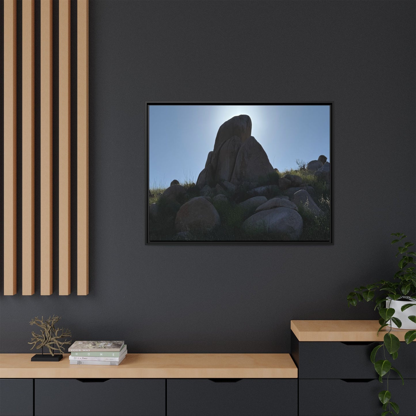 Boulder Silhouette - Unique Stretched Canvas Wall Art
