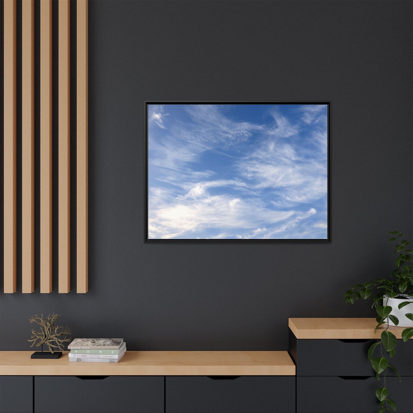 Ethereal Blue Tapestry - Unique Stretched Canvas Wall Art