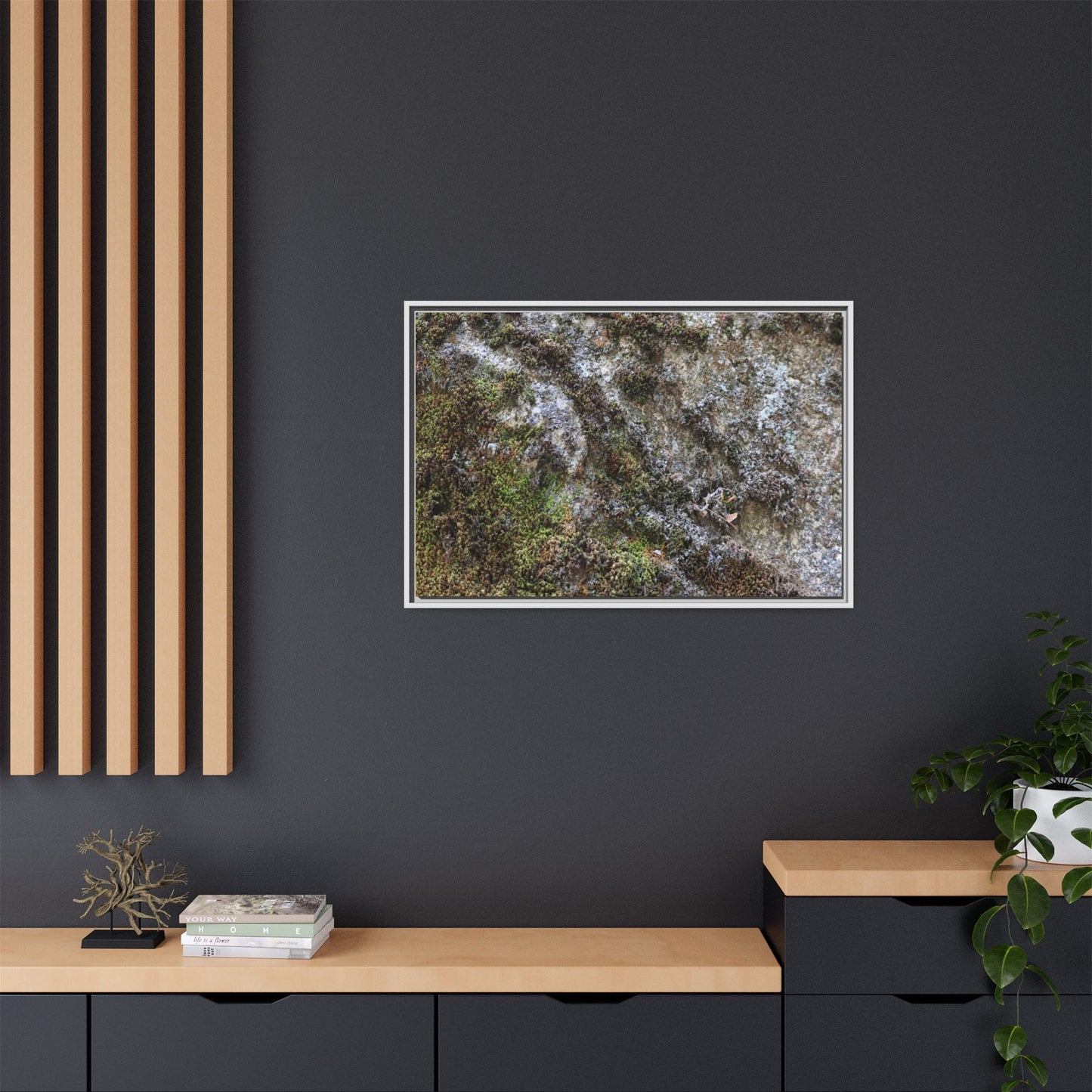 Mossy Whispers - Unique Stretched Canvas Wall Art