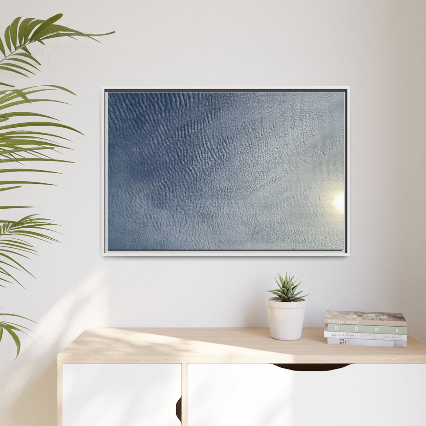 Undulating Whispers of Cerulean Stillness - Unique Stretched Canvas Wall Art