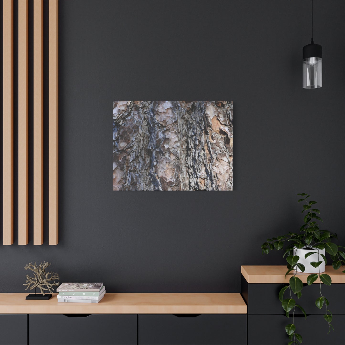 Bark's Rugged Symphony - Unique Frameless Canvas Wall Art
