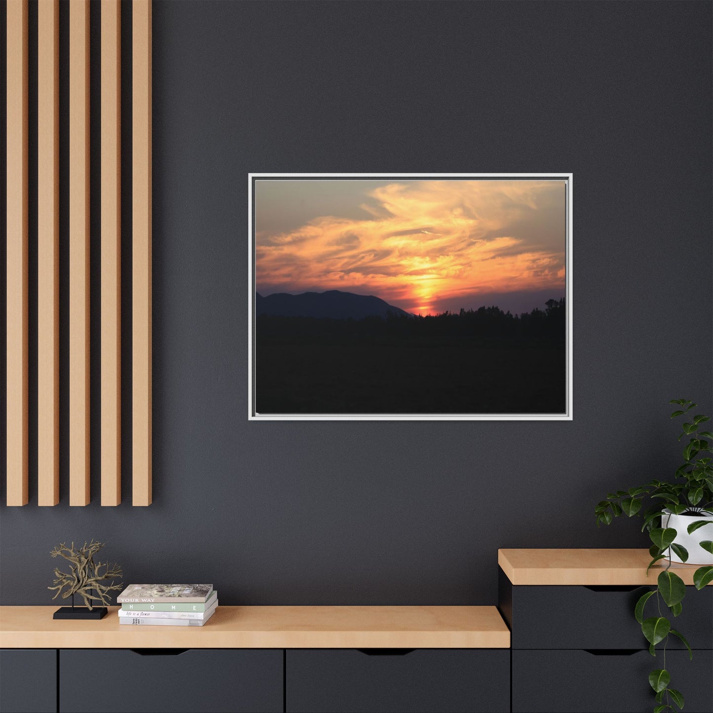 Gilded Horizon - Unique Stretched Canvas Wall Art