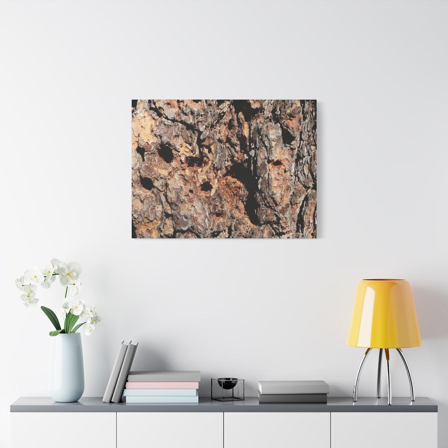 Tree Bark Mosaic - Unique Frameless Canvas Wall Art