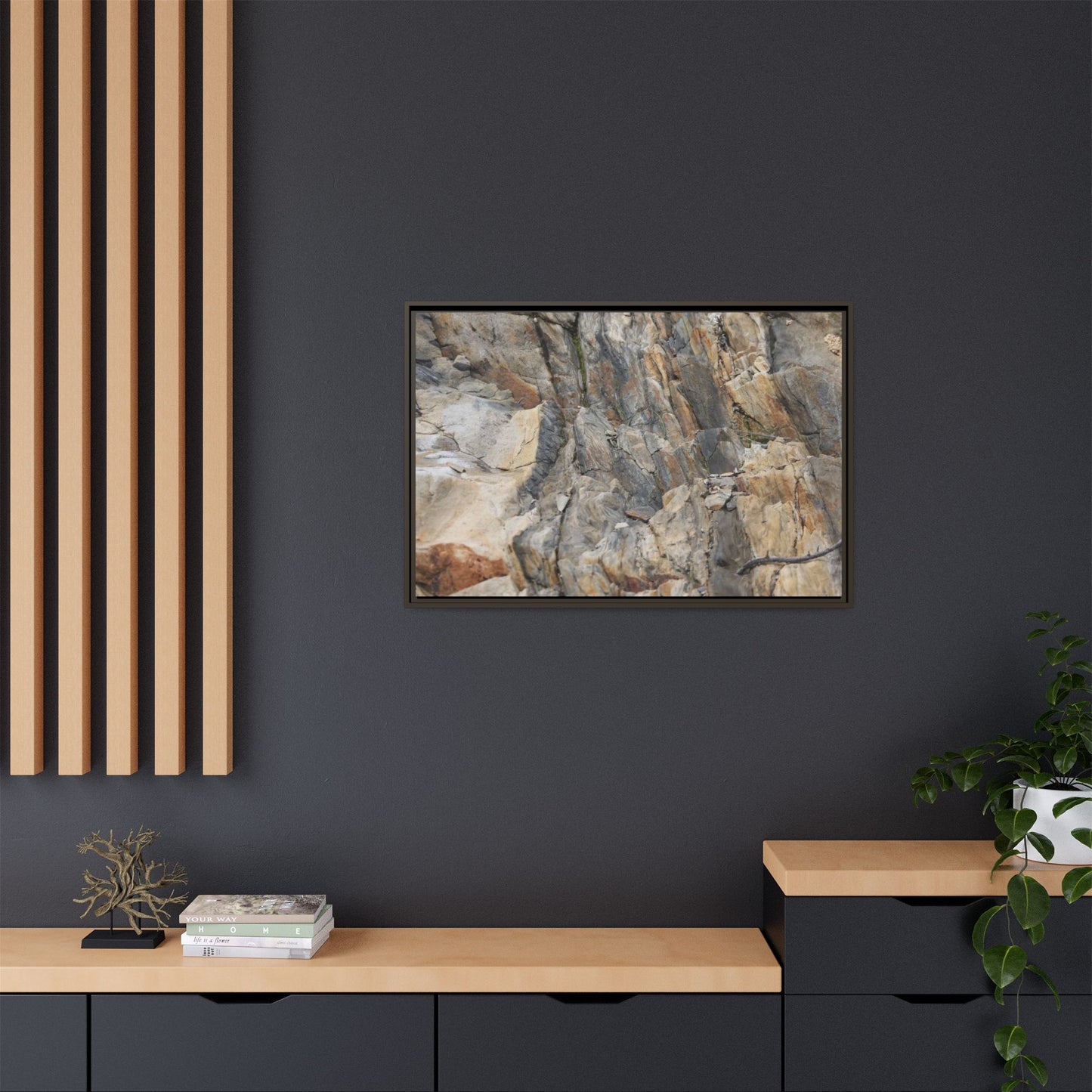Stone's Silent Symphony - Unique Stretched Canvas Wall Art