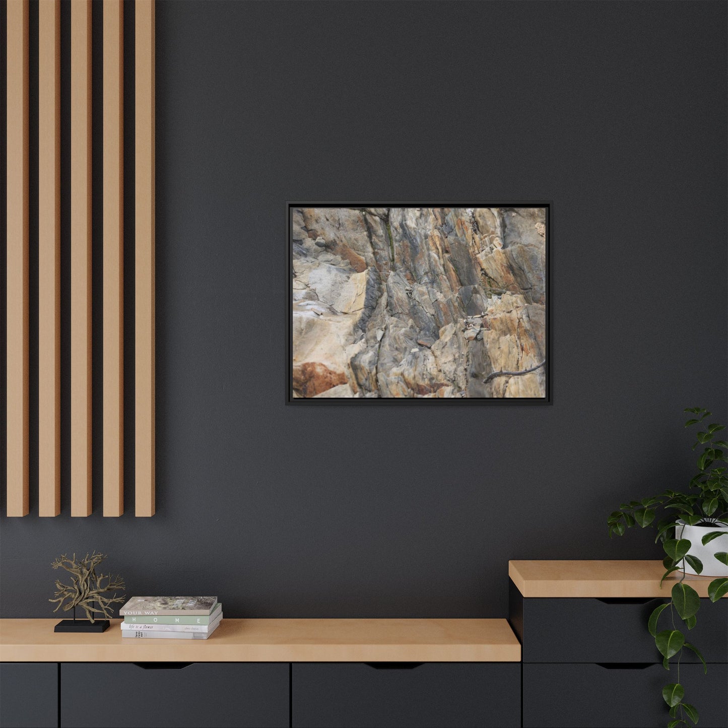 Stone's Silent Symphony - Unique Stretched Canvas Wall Art