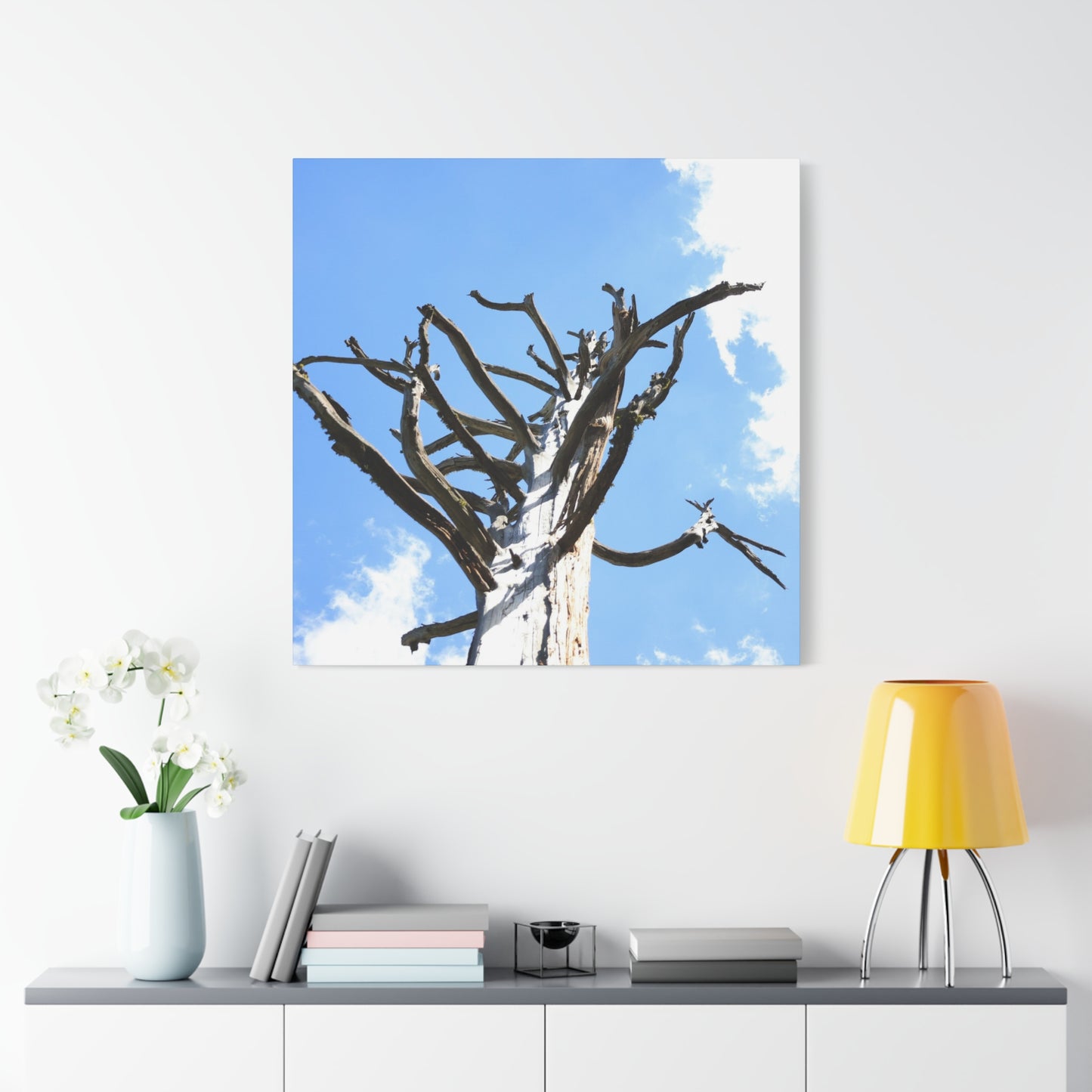 Skeletal Branches Reaching - Unique Frameless Canvas Wall Art