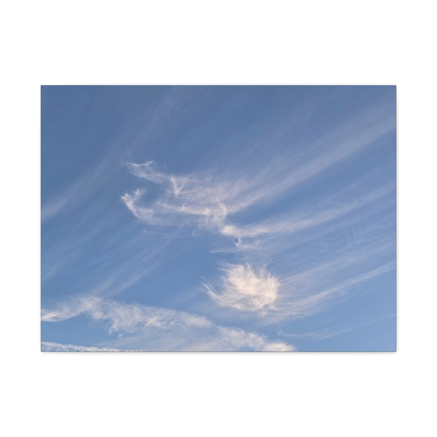 Wispy Whispers of Azure - Unique Frameless Canvas Wall Art