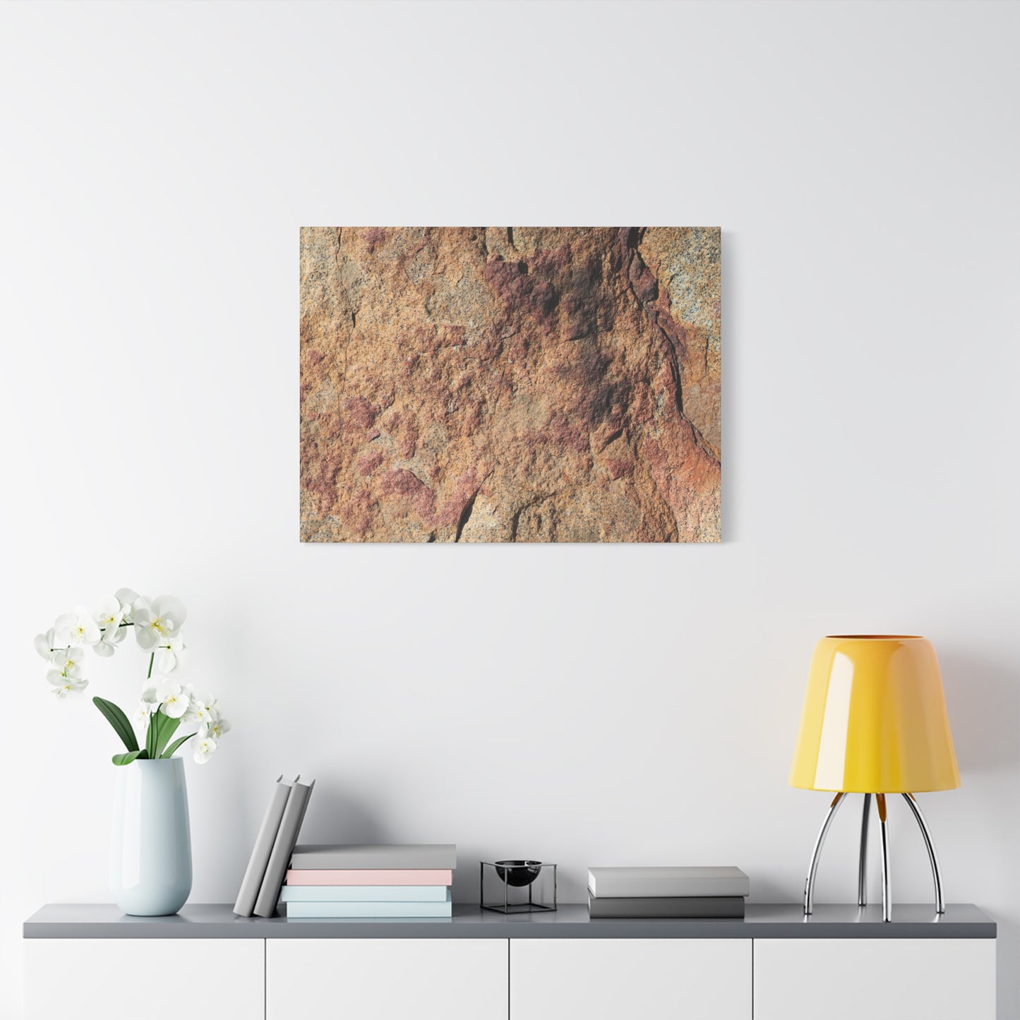 Lithic Veins of Ember - Unique Frameless Canvas Wall Art